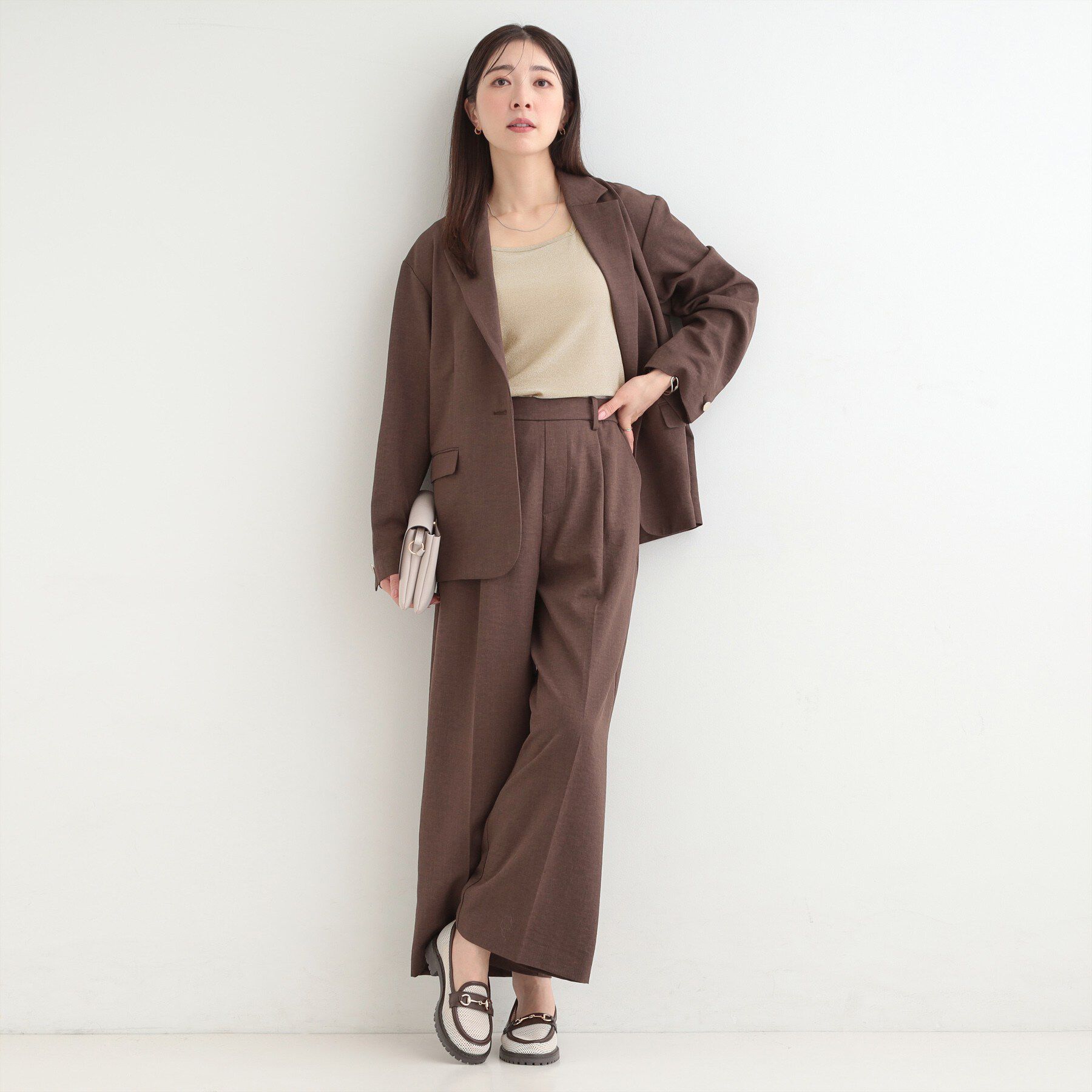 SHOO･LA･RUE「【前後2WAY/洗濯機可/S-LL】コーデのさりげないアクセントに　きらきらラメタンク」|キャミソール|