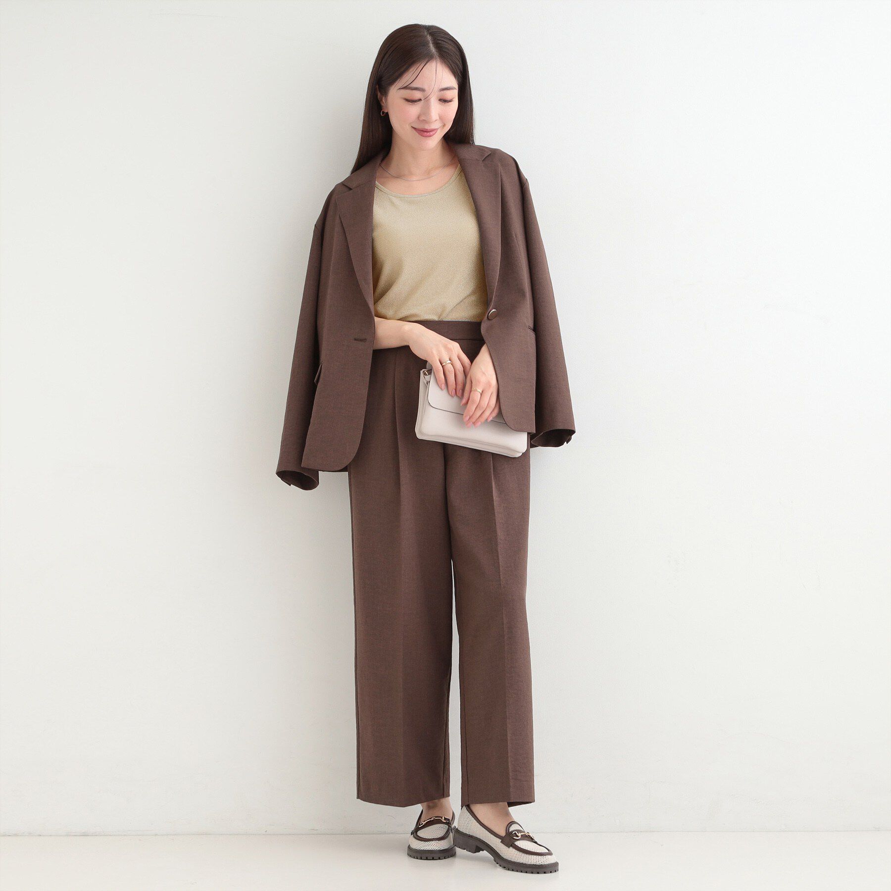 SHOO･LA･RUE「【前後2WAY/洗濯機可/S-LL】コーデのさりげないアクセントに　きらきらラメタンク」|キャミソール|