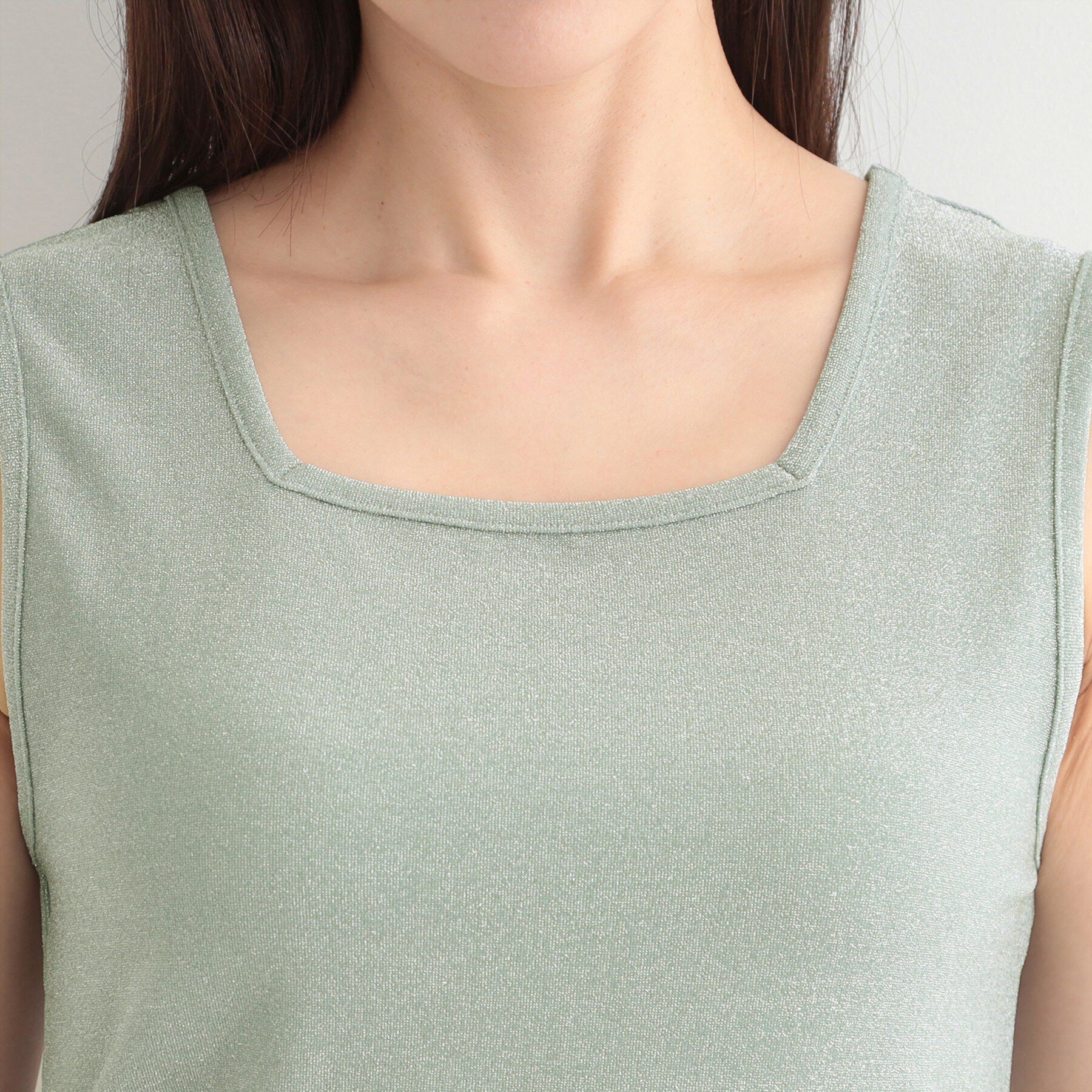 SHOO･LA･RUE「【前後2WAY/洗濯機可/S-LL】コーデのさりげないアクセントに　きらきらラメタンク」|キャミソール|