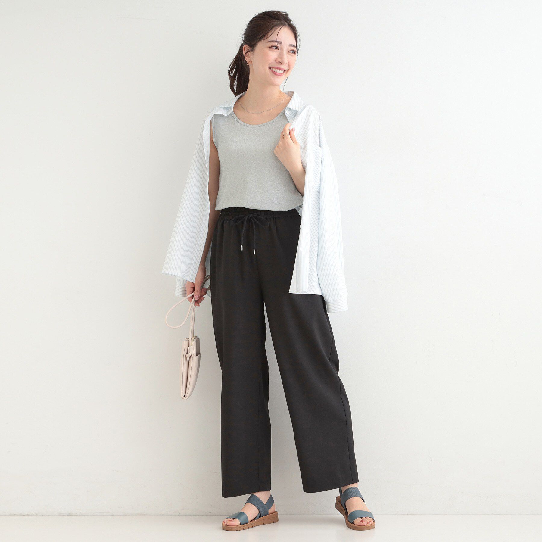 SHOO･LA･RUE「【前後2WAY/洗濯機可/S-LL】コーデのさりげないアクセントに　きらきらラメタンク」|キャミソール|