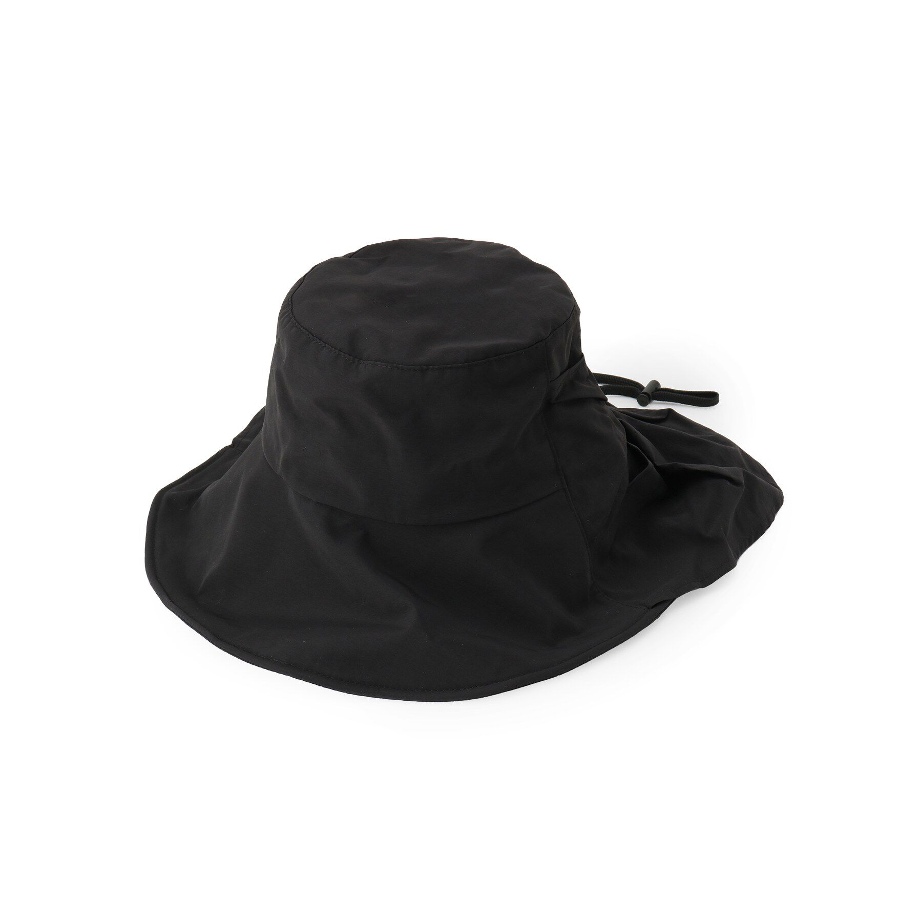 SHOO･LA･RUE「【UV/吸水速乾】うしろリボンシェード付きハット」|ハット|ブラック(019)