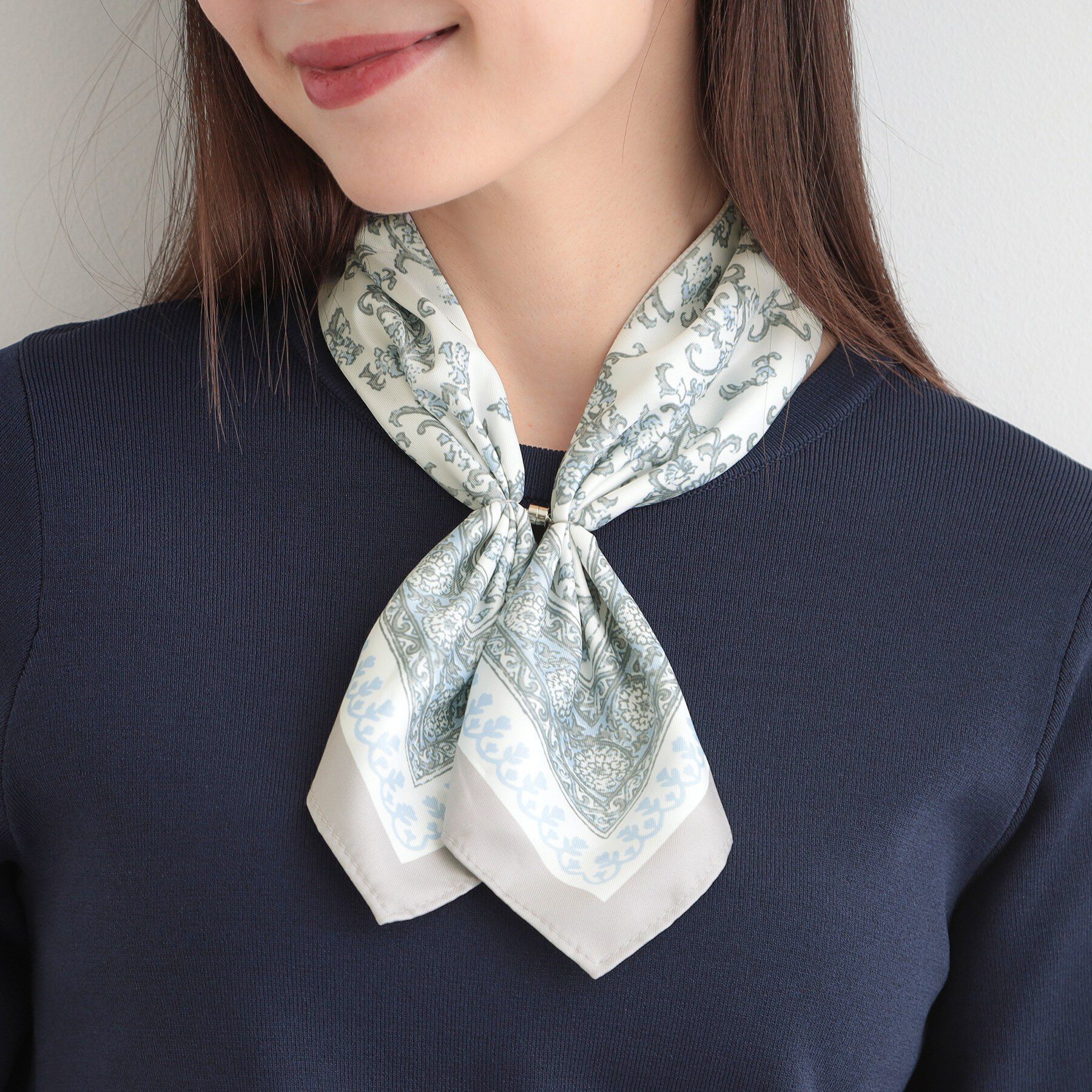 SHOO･LA･RUE「【接触冷感／UVカット】ひんやりワンタッチスカーフ」|バンダナ・スカーフ|