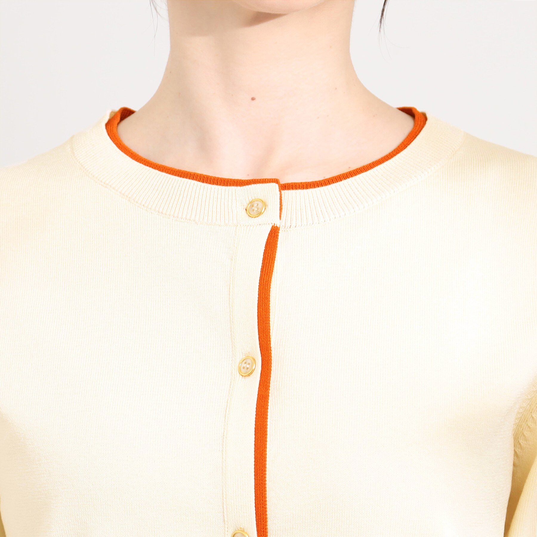 SHOO･LA･RUE「【洗濯機可/S-LL】配色がコーデのアクセントに レイヤード風クルーカーディガン」|カーディガン|