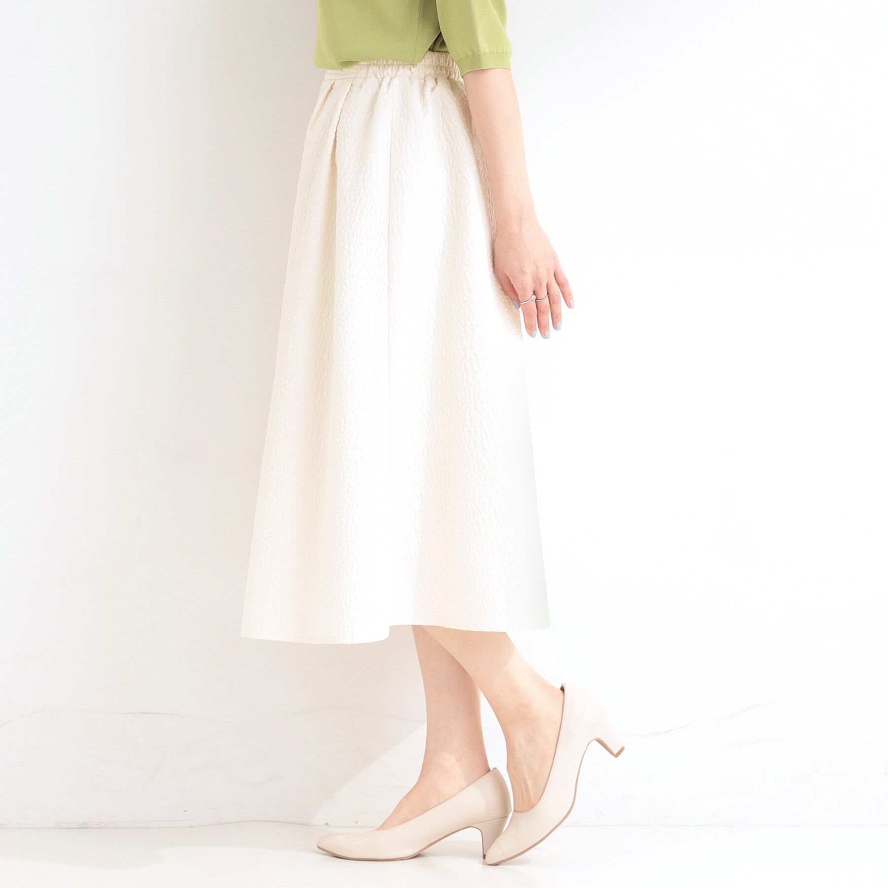 SHOO･LA･RUE「お花柄ジャカード フレアスカート」|スカート|