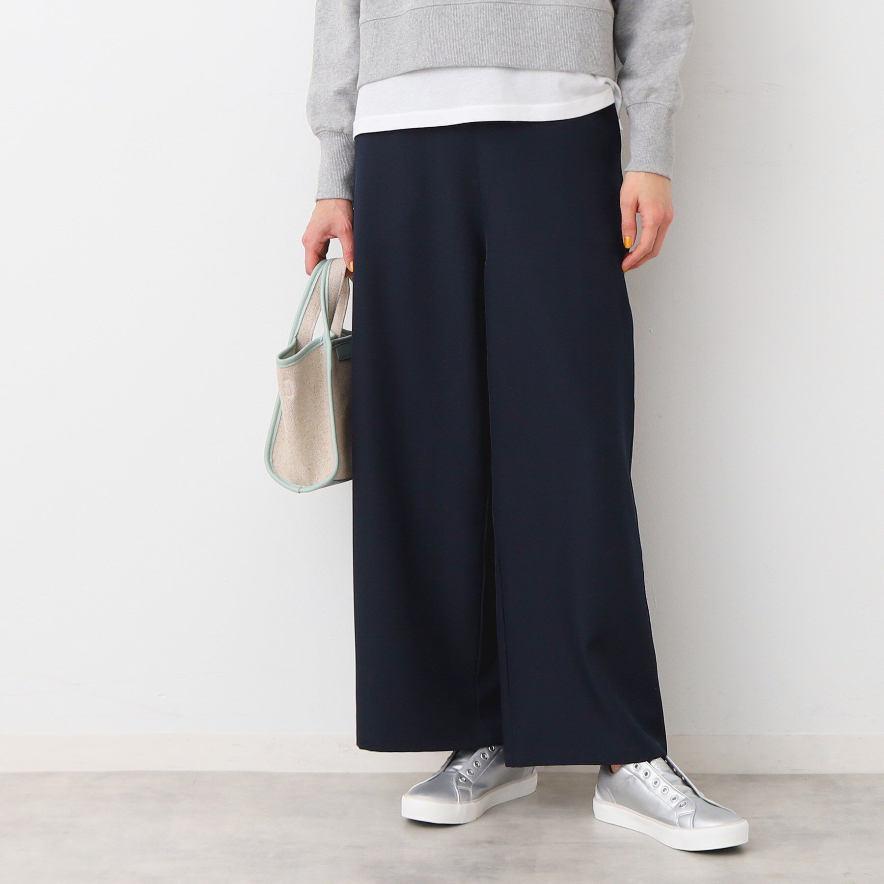 Dessin「【後ろゴム・洗える】ワイドイージーパンツ（S～L）」|その他|ネイビー(094)