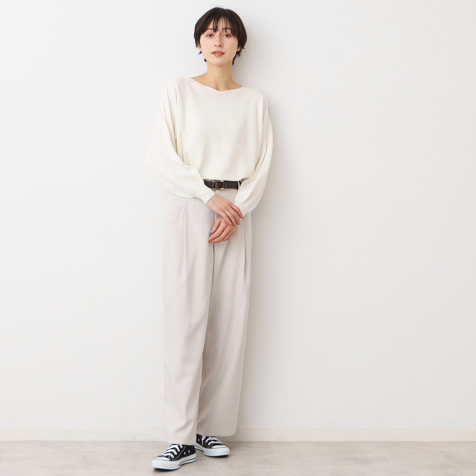 Dessin「【洗える】後ろボタンニットプルオーバー長袖（XS～L）」|ニット・セーター|