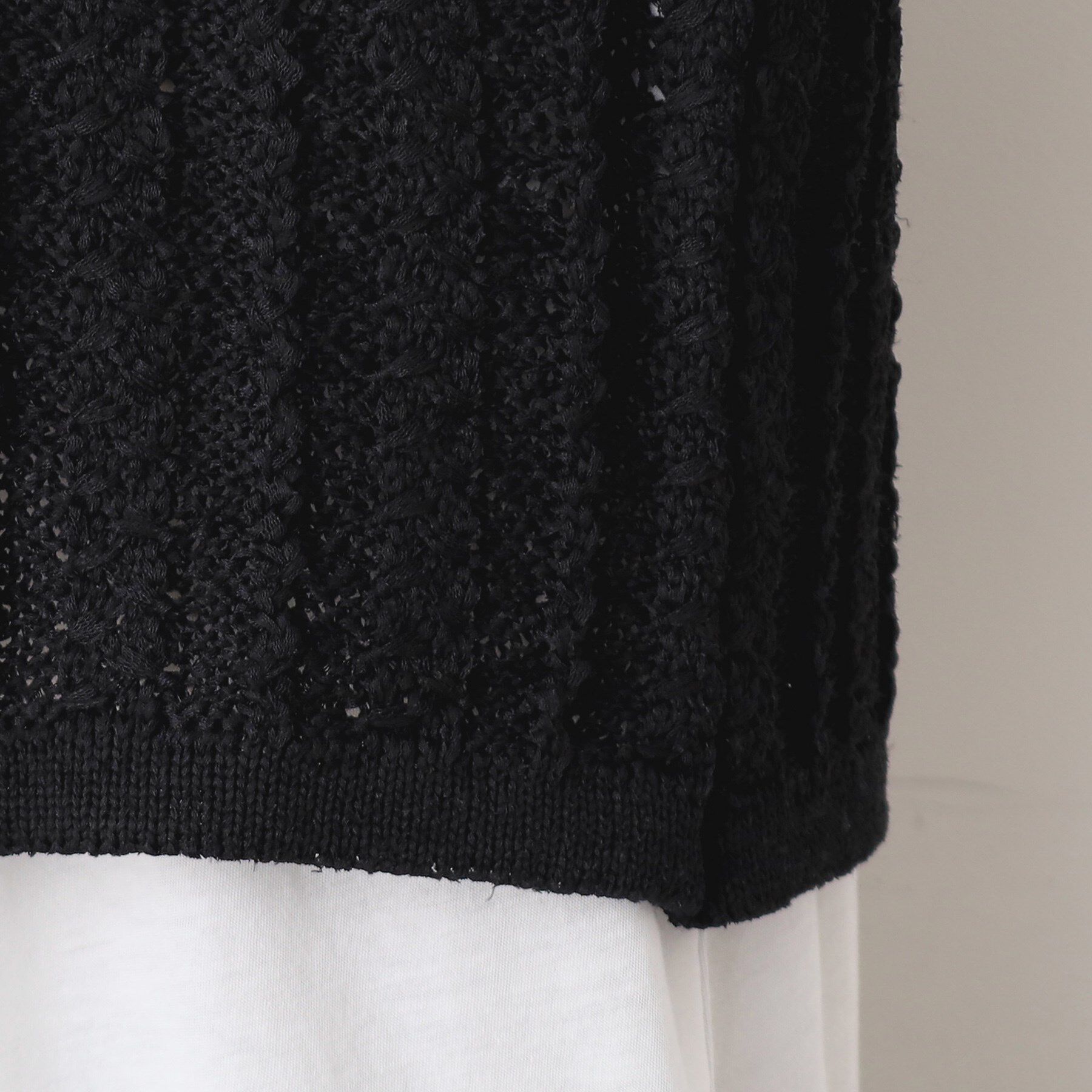 Dessin「【洗える】クロップド丈Vネックニットベスト」|ベスト・ジレ|