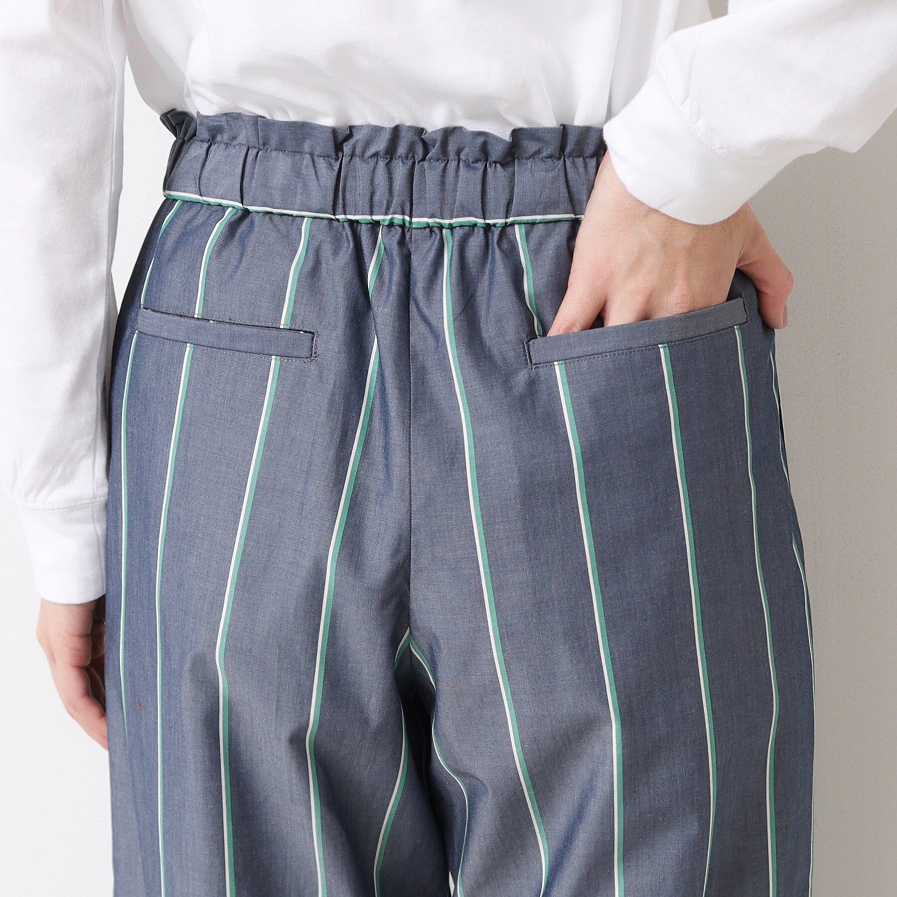 Dessin「【洗える・ウエストゴム】ストライプリラックスパンツ」|その他|