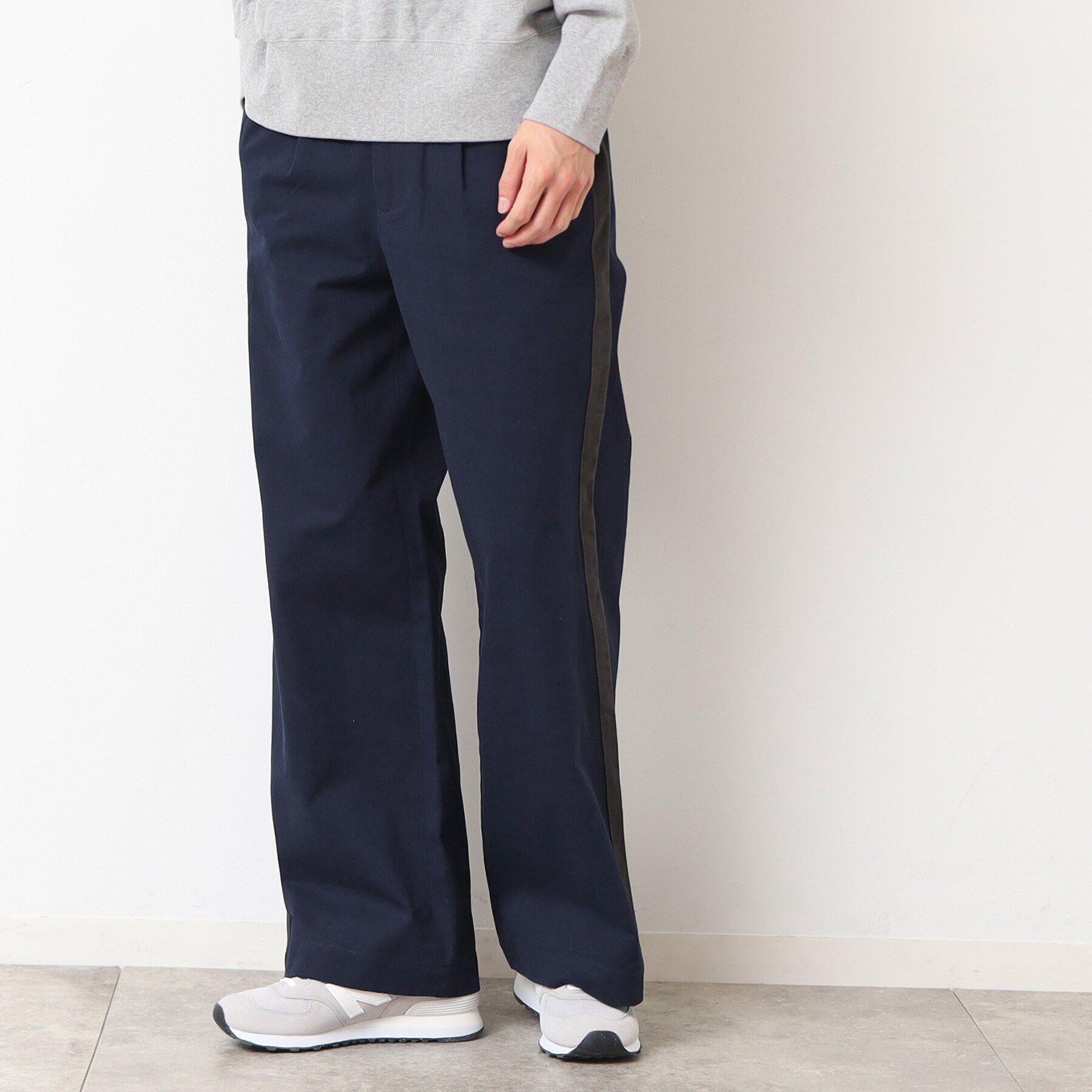 Dessin「【洗える】サイドライン入り切替ワイドパンツ」|その他|ネイビー(094)