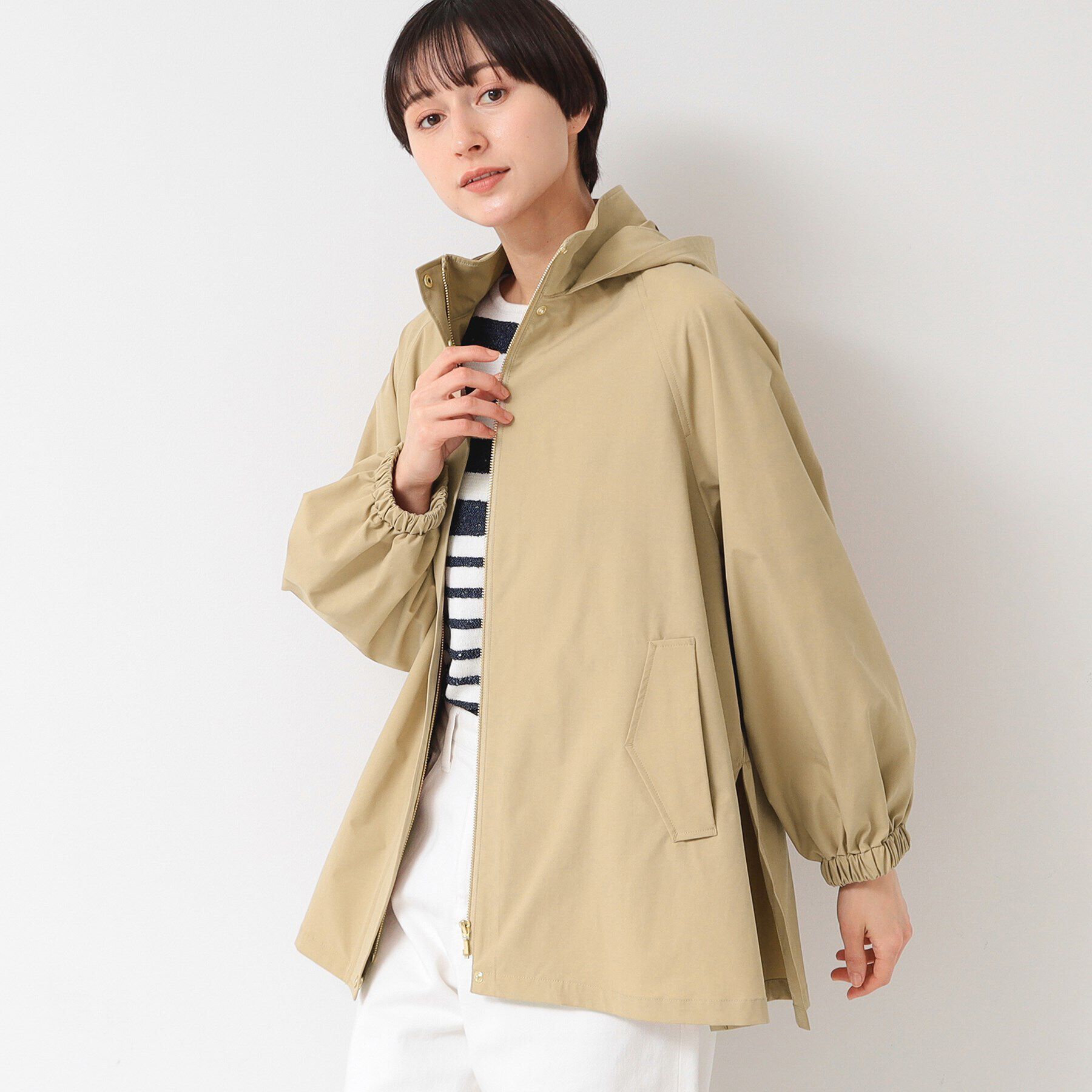 Dessin「テントラインミドル丈マウンテンパーカ（S～L）」|ブルゾン・スタジャン|キャメルブラウン(0