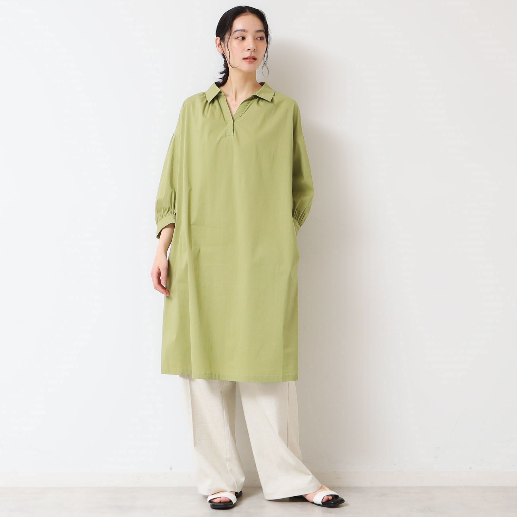 Dessin「【洗える】シャツチュニックワンピース」|ワンピース|