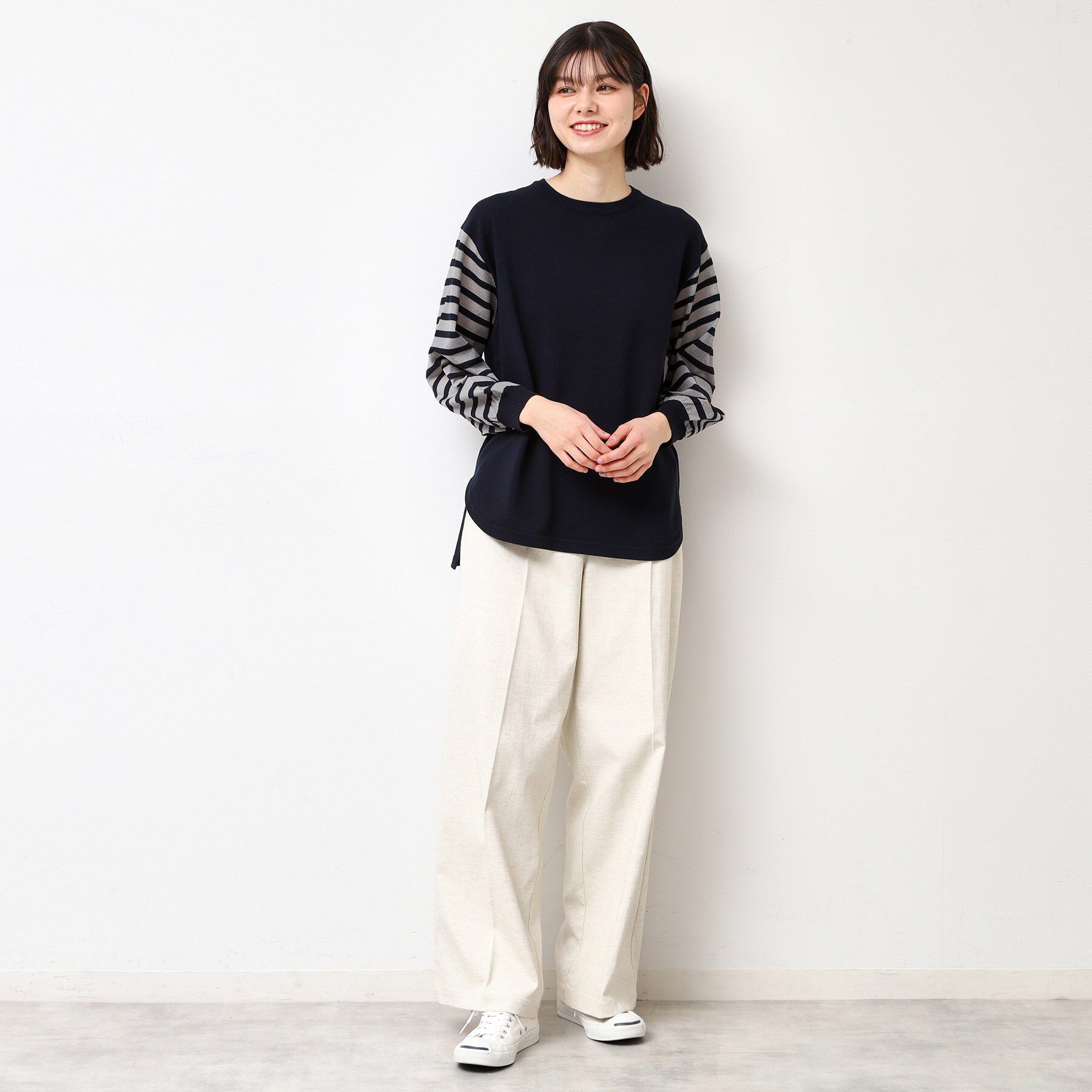 Dessin「【洗える】スリーブボーダーニット（S～L）」|ニット・セーター|