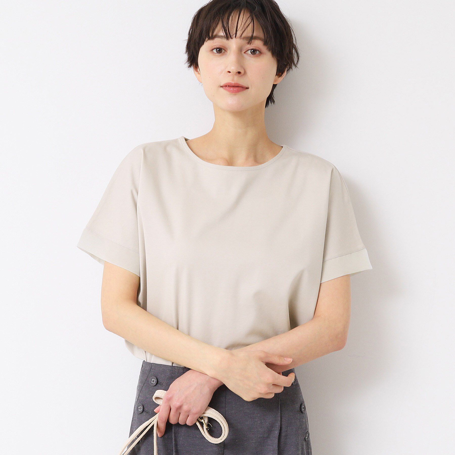 Dessin「【接触冷感・洗える】美光沢カットソーゆったりシルエット」|Tシャツ・カットソー|