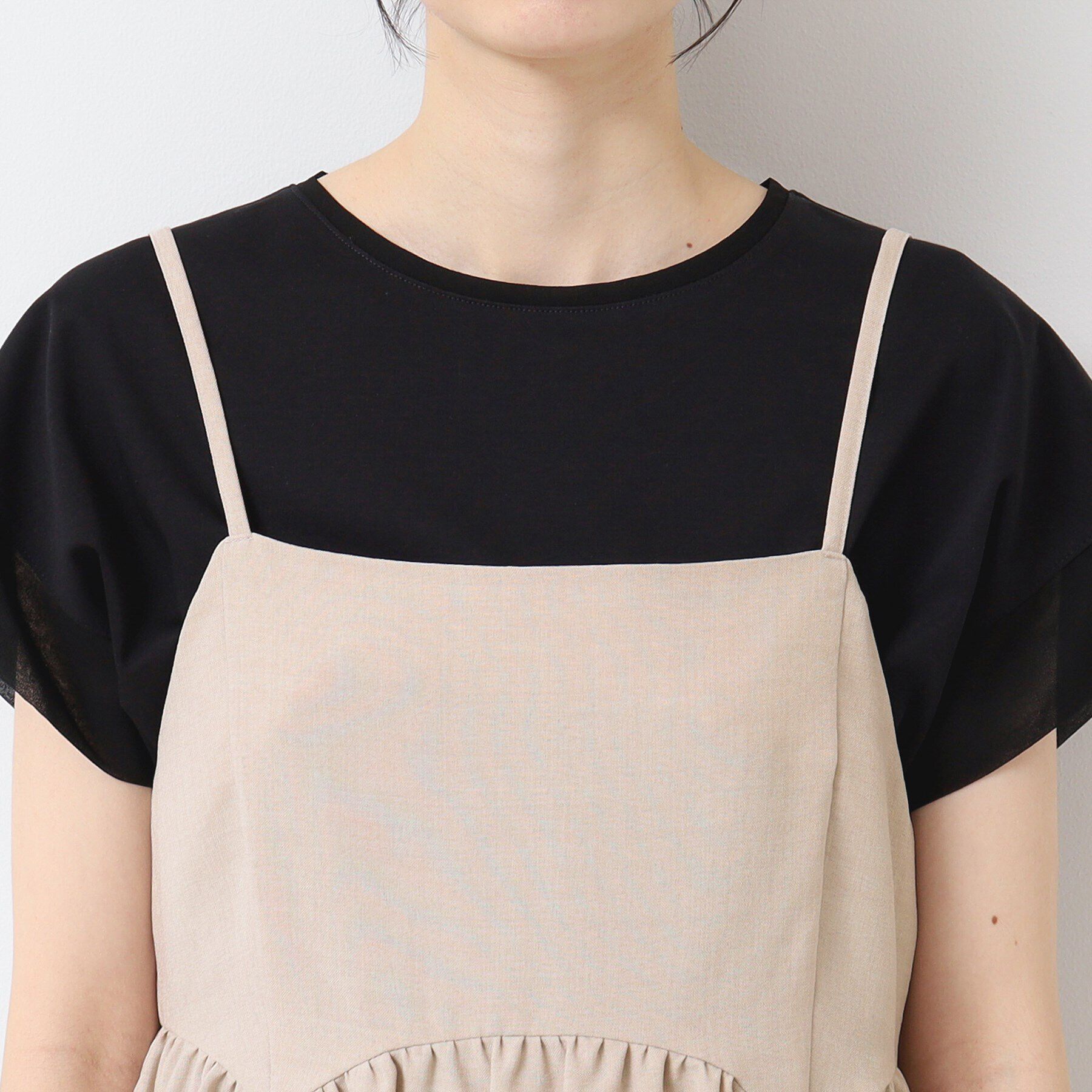 Dessin「【セットアップ可能・洗える】切り替えギャザー入りキャミソール」|キャミソール|