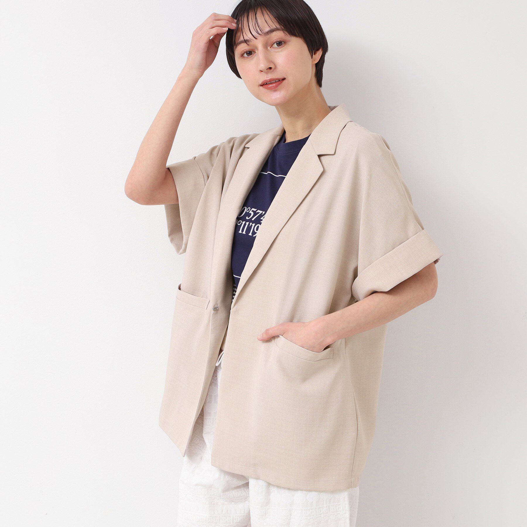 Dessin「【洗える】半袖テーラードジャケット」|テーラードジャケット|