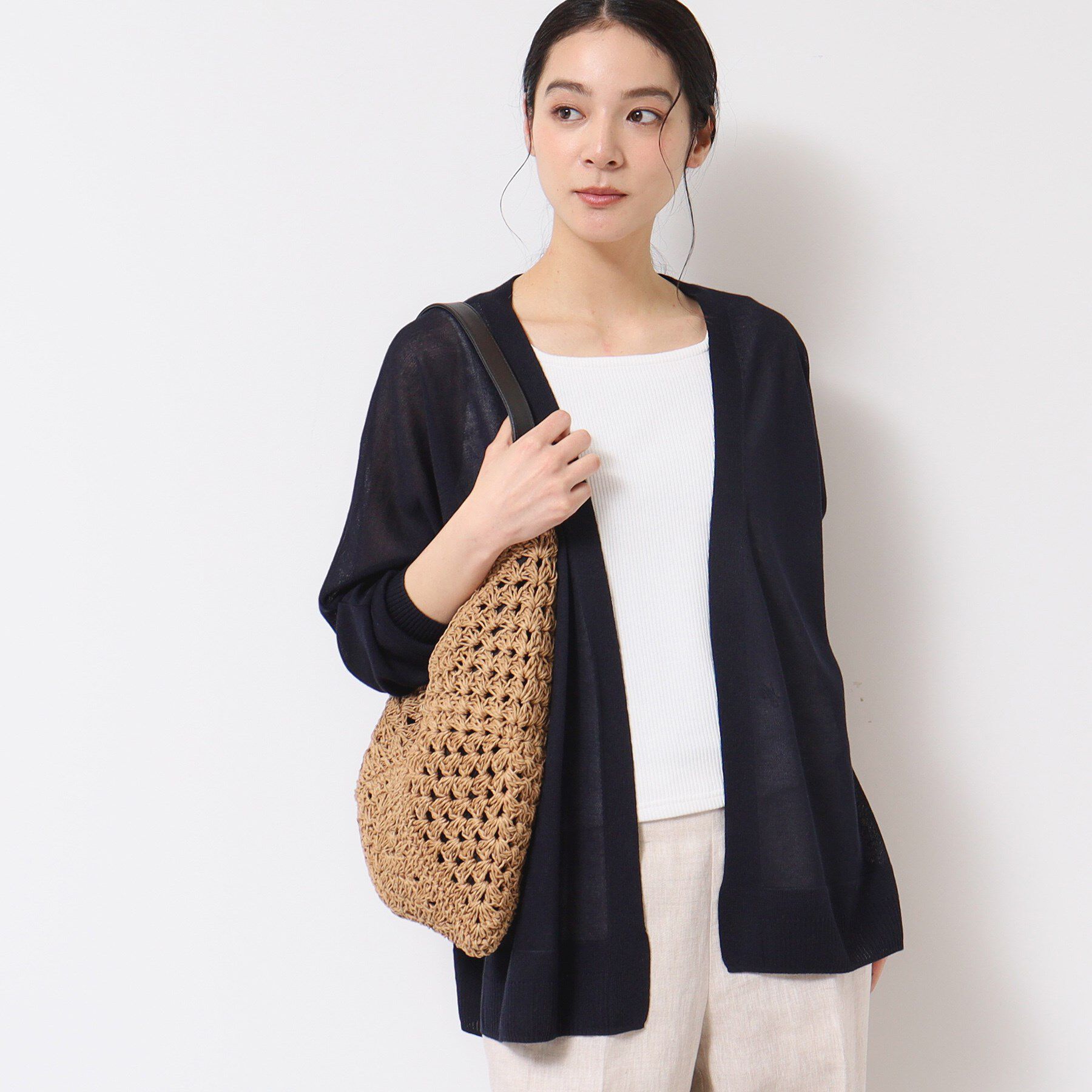 Dessin「【洗える】ミドル丈シアーカーディガン（S～L）」|カーディガン|