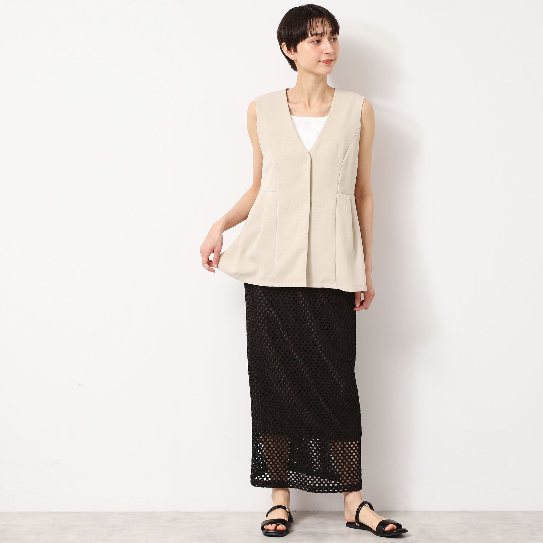 Dessin「【セットアップ可能・洗える】メッシュレーススカート」|スカート|