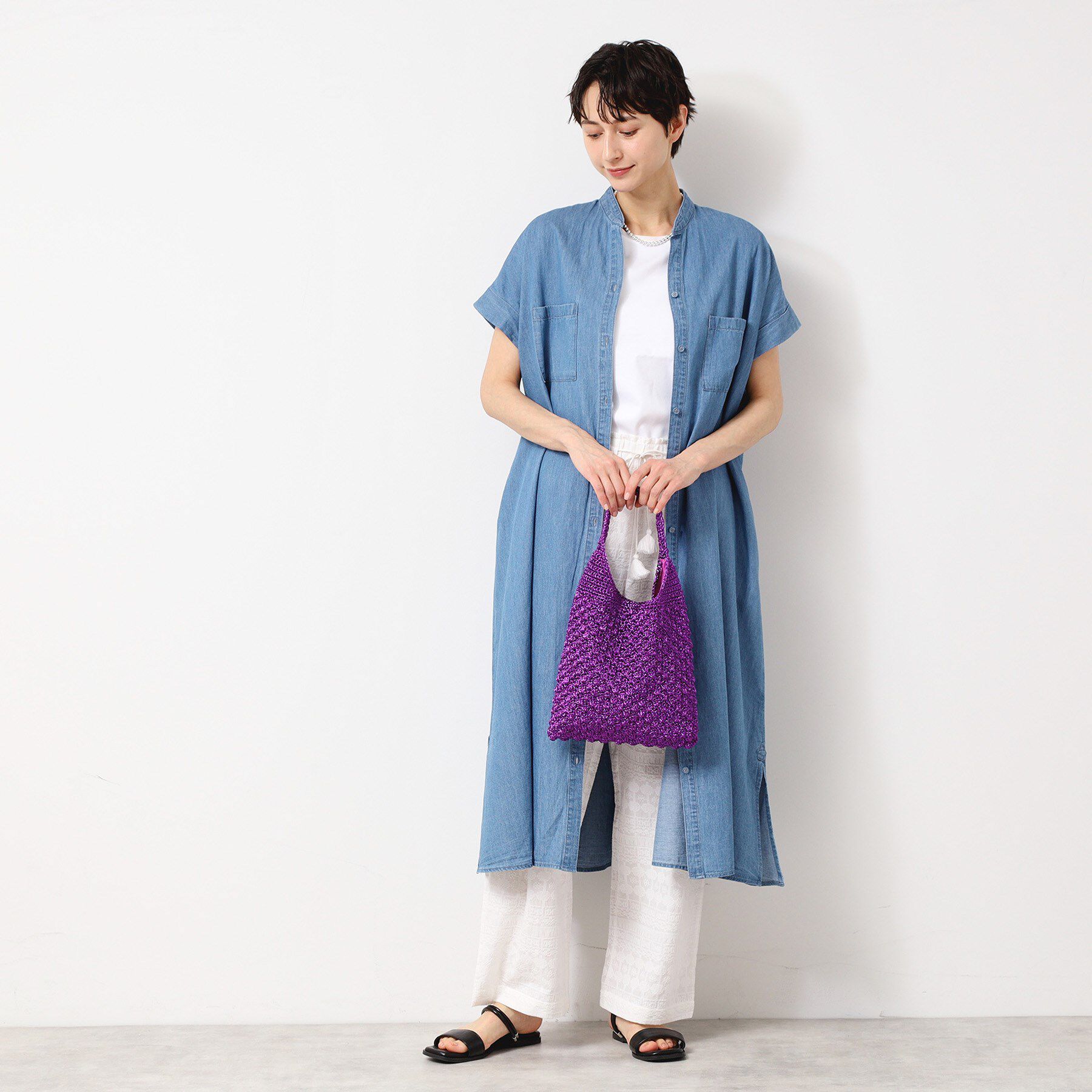 Dessin「【軽量】メタリックヤーンワンハンドルバッグ」|トートバッグ|