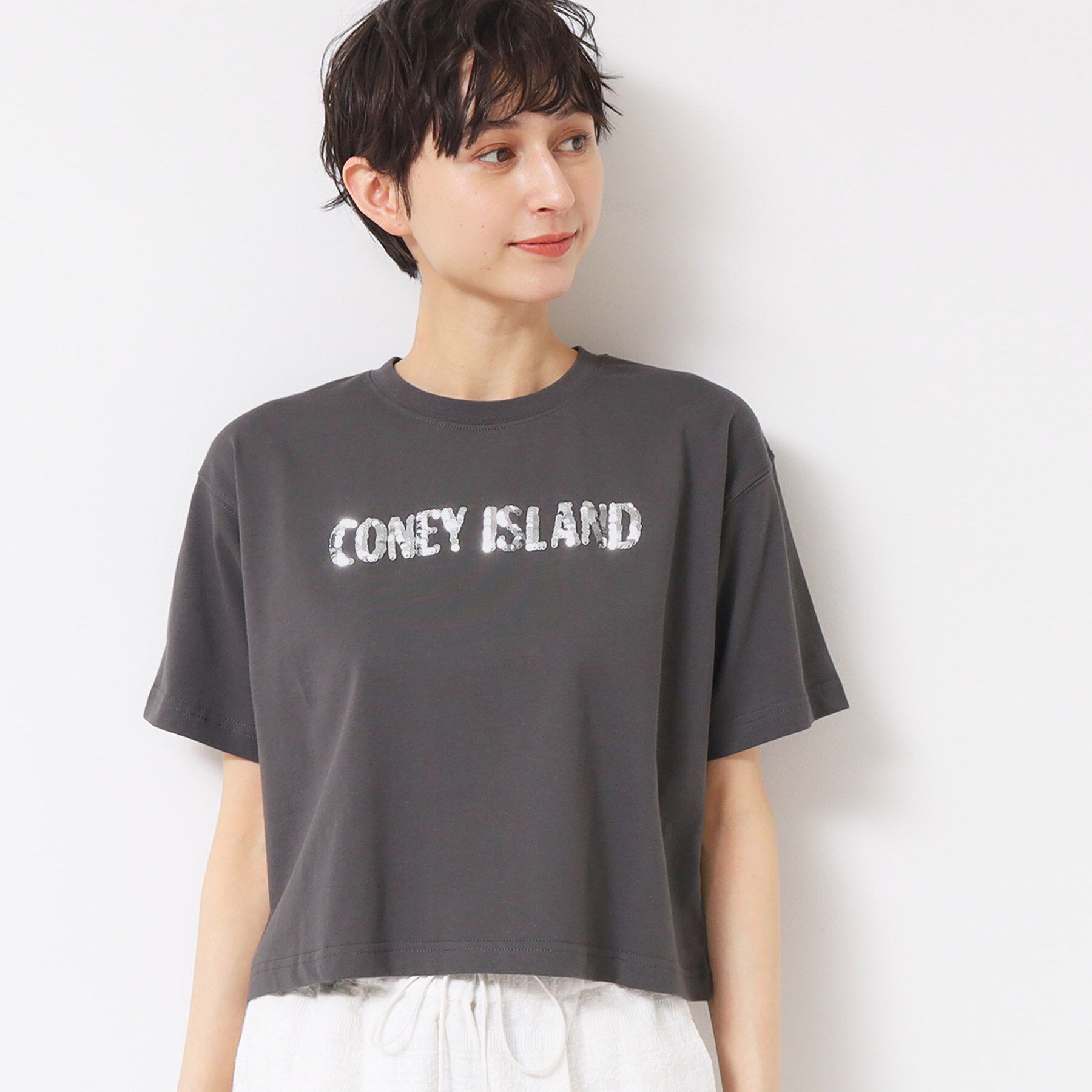 Dessin「【洗える】スパンコールロゴTシャツ（XS～L）」|Tシャツ・カットソー|