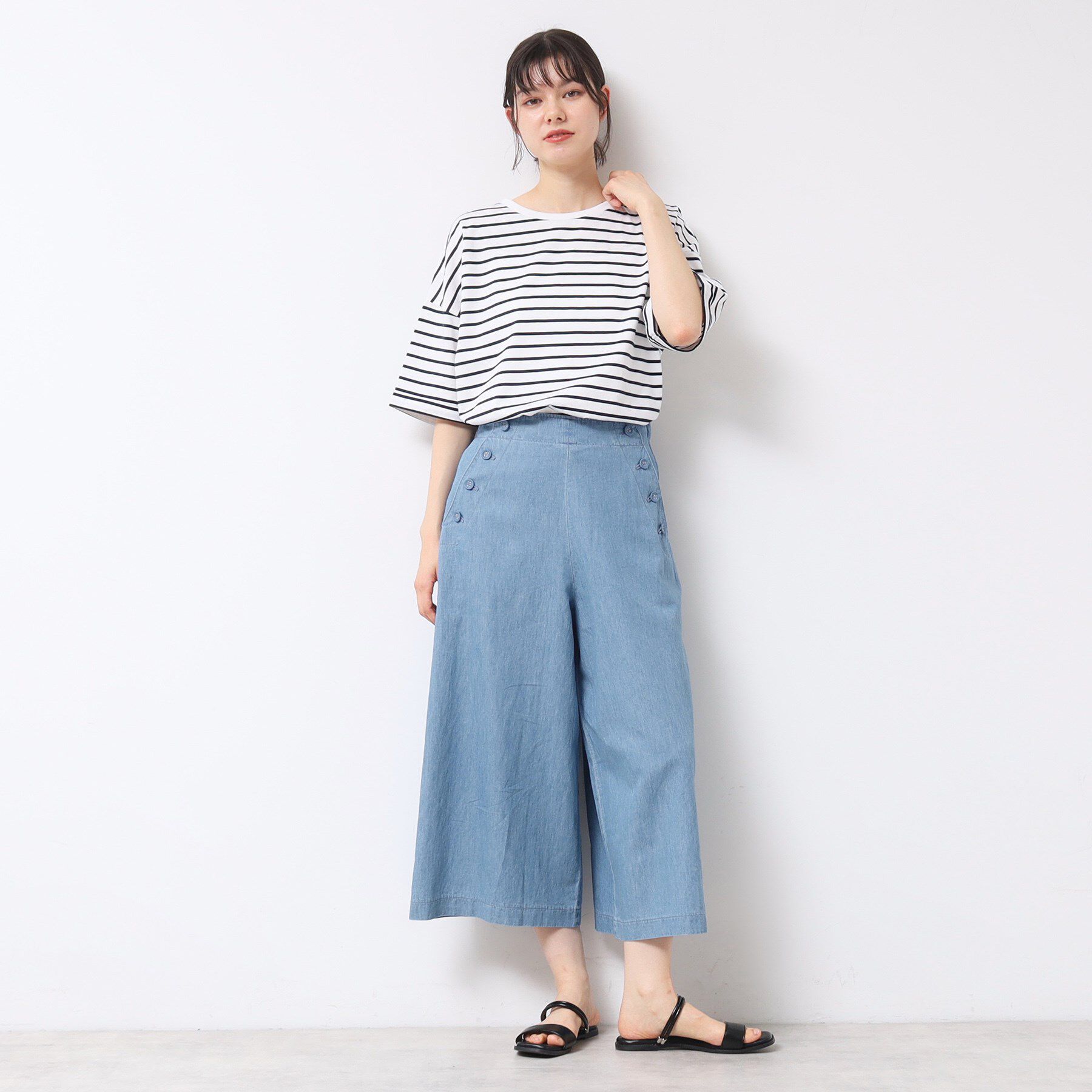 Dessin「【洗える・4サイズ展開】リネンブレンドクロップド丈マリンパンツ」|その他|