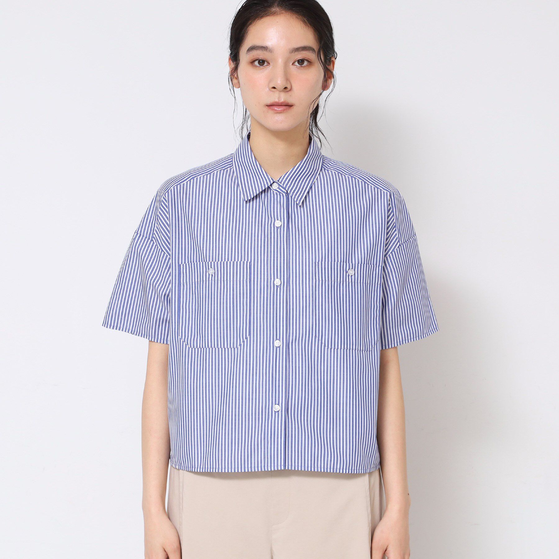 Dessin「【洗える】クロップド丈シャツ（XS～L）」|シャツ・ブラウス|