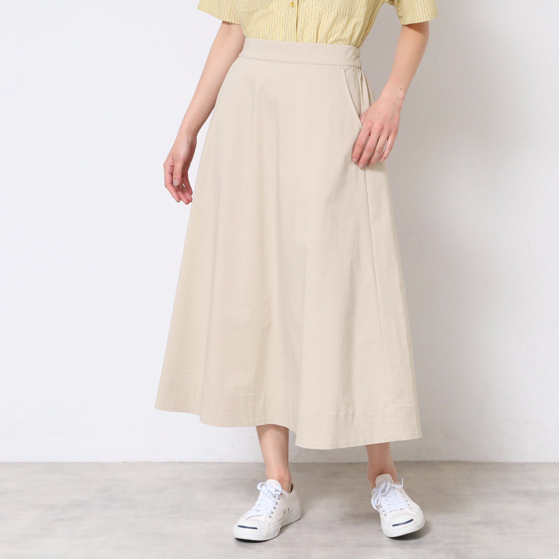 Dessin「【洗える】Aラインストレッチスカート」|スカート|グレージュ(050)