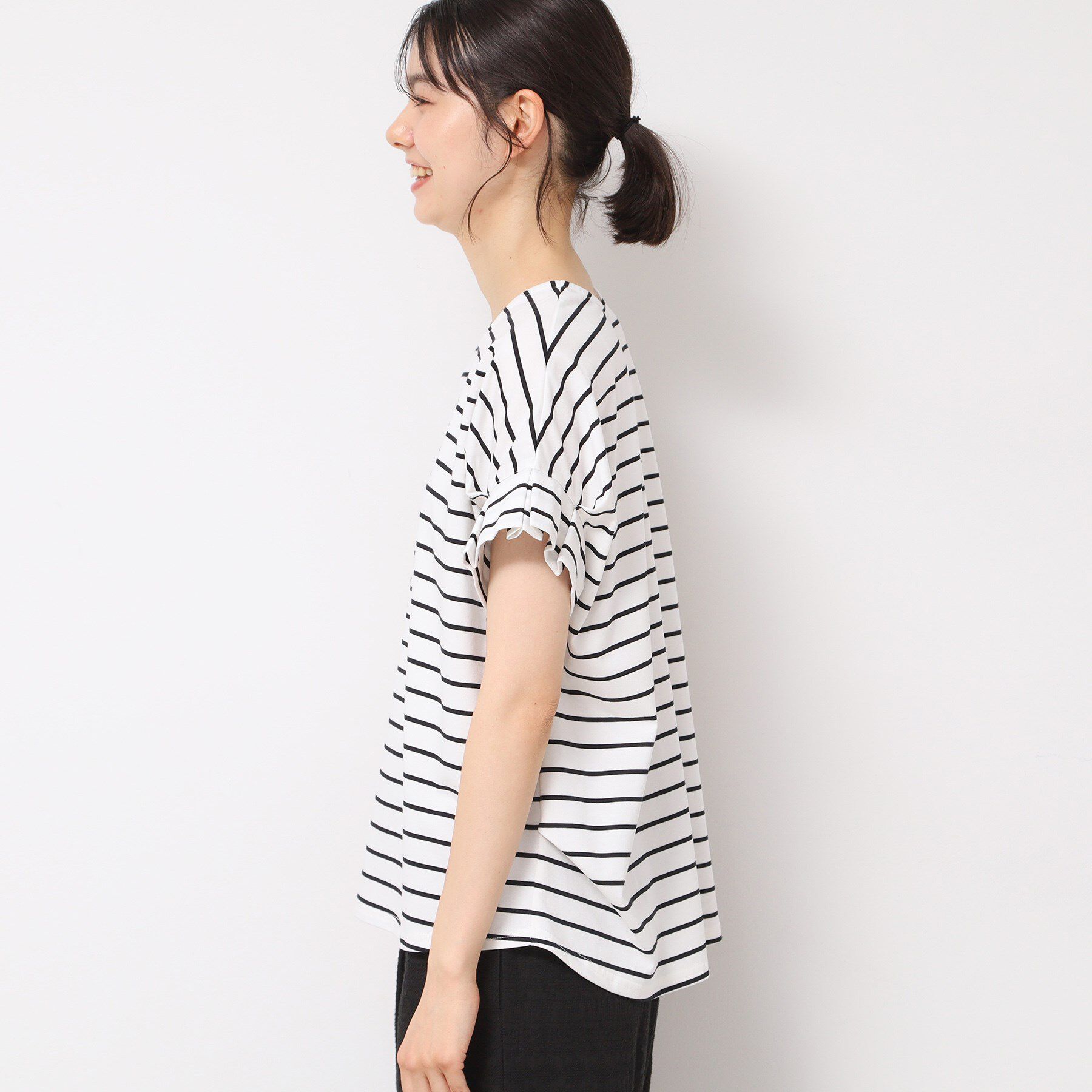 Dessin「【洗える】袖タックデザインカットソー」|Tシャツ・カットソー|