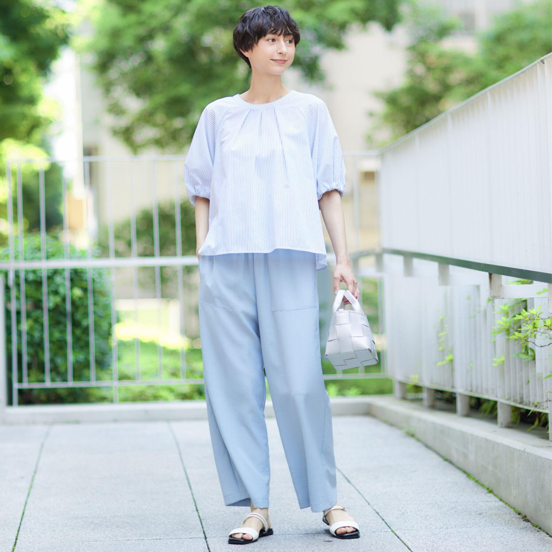 Dessin「【洗える】ギャザー入りバルーンスリーブブラウス」|シャツ・ブラウス|