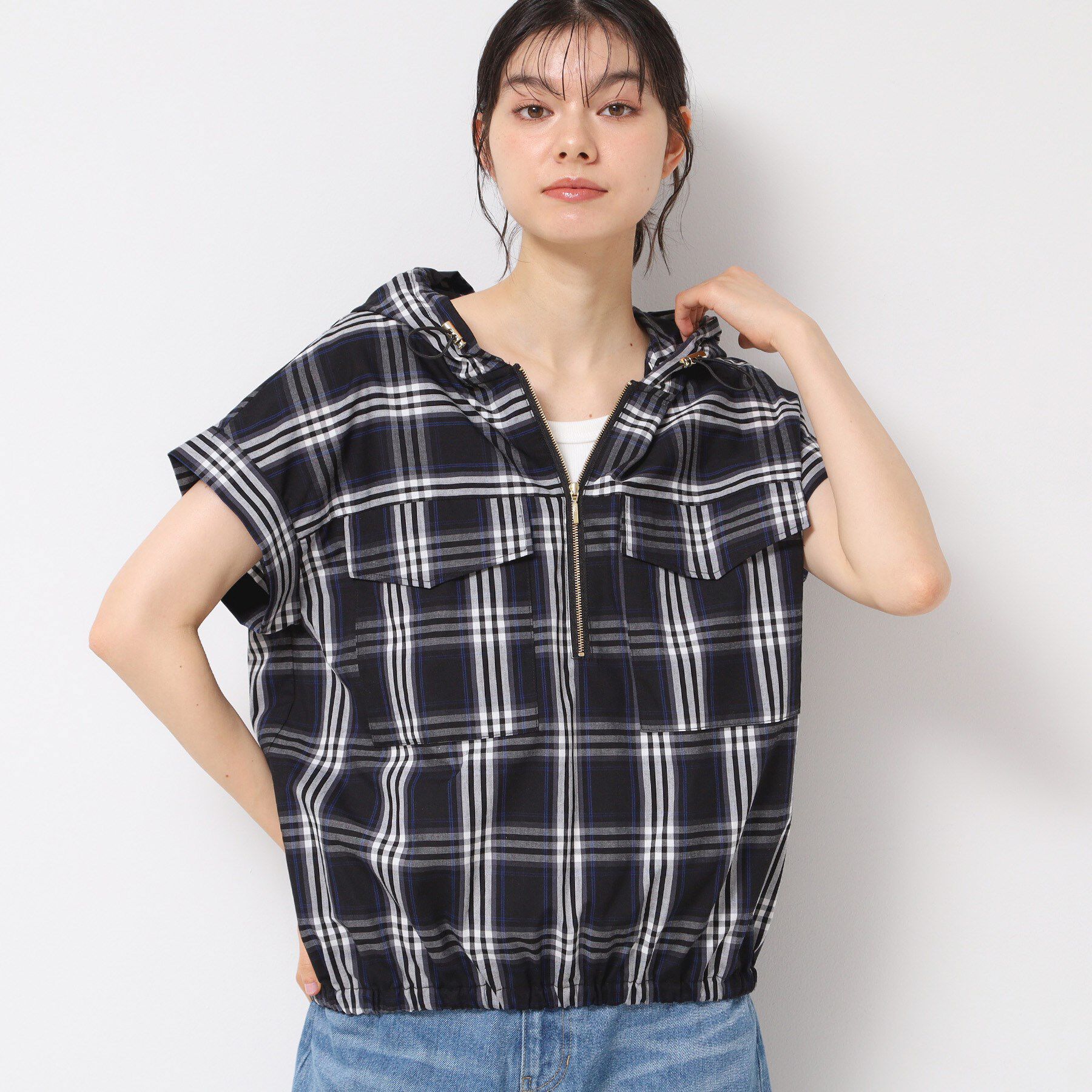 Dessin「【洗える】ハーフジップフーディーシャツ」|シャツ・ブラウス|