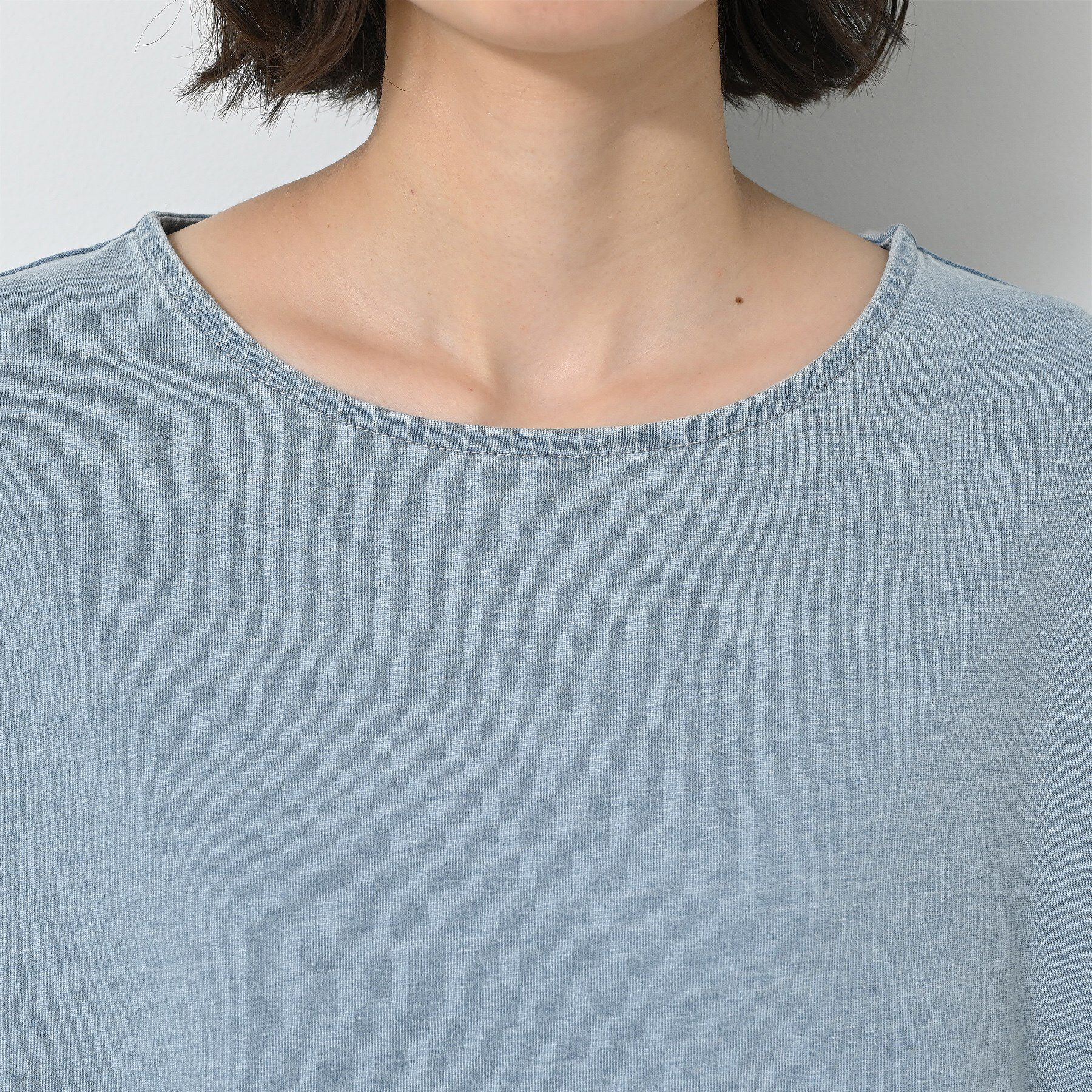 Dessin「【洗える】インディゴ天竺デニム調カットソー」|Tシャツ・カットソー|