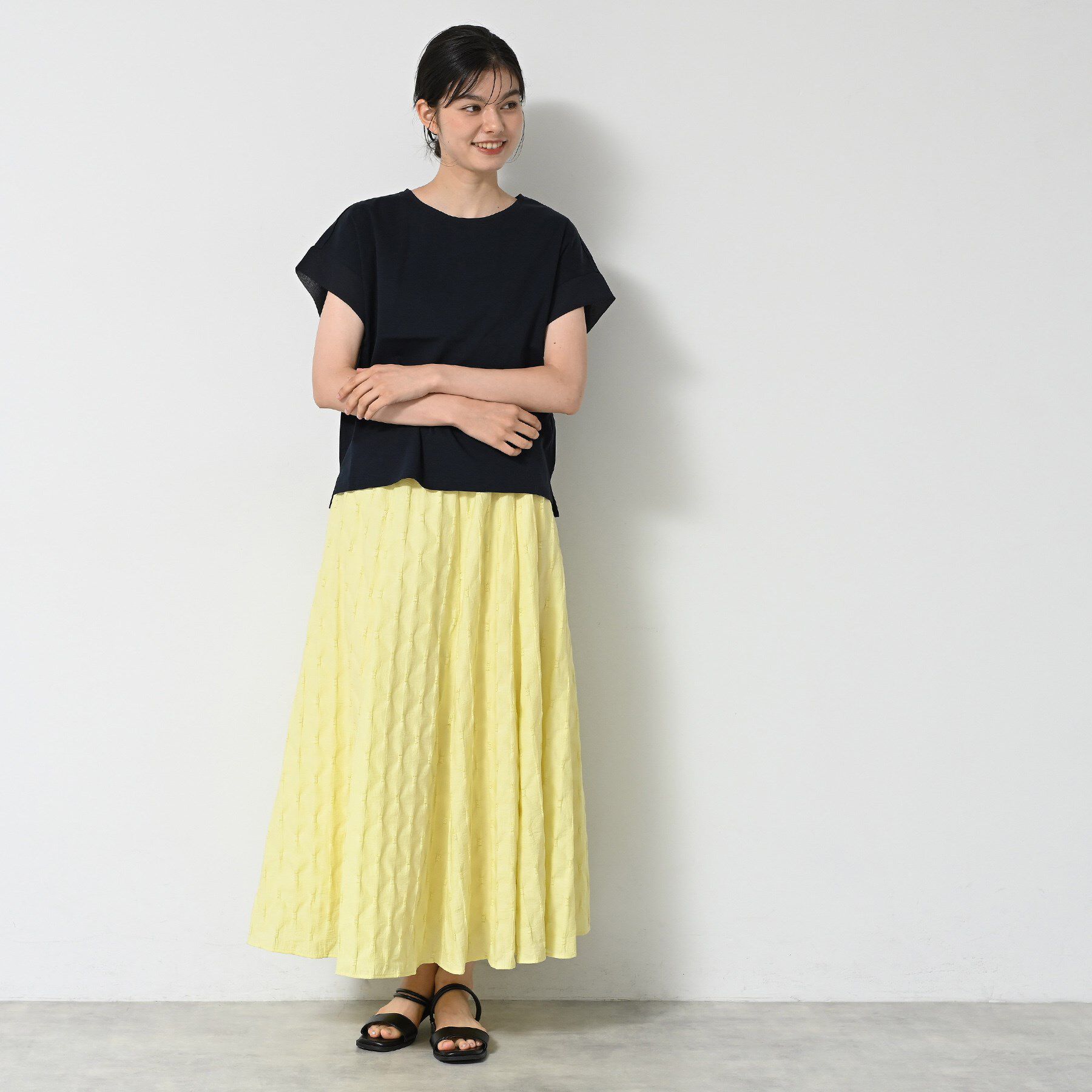 Dessin「【ウエストゴム・洗える】ジャガードフレアースカート」|スカート|