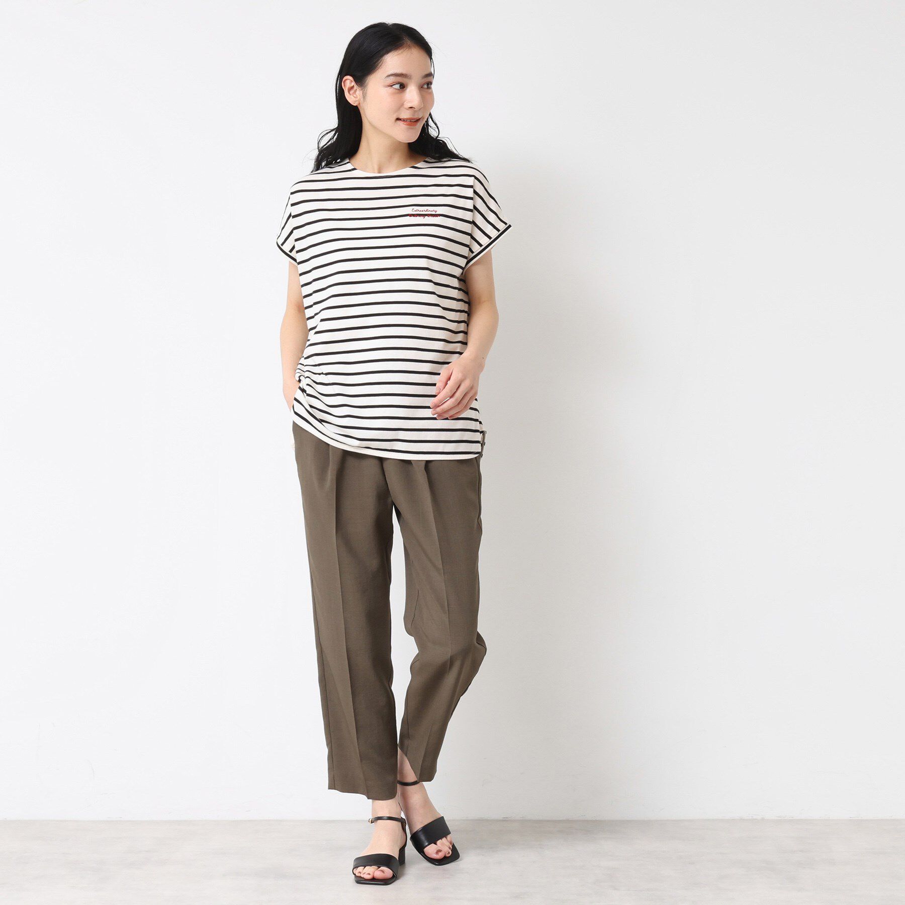 Dessin「【洗える】フレンチスリーブロゴ入りTシャツ」|Tシャツ・カットソー|