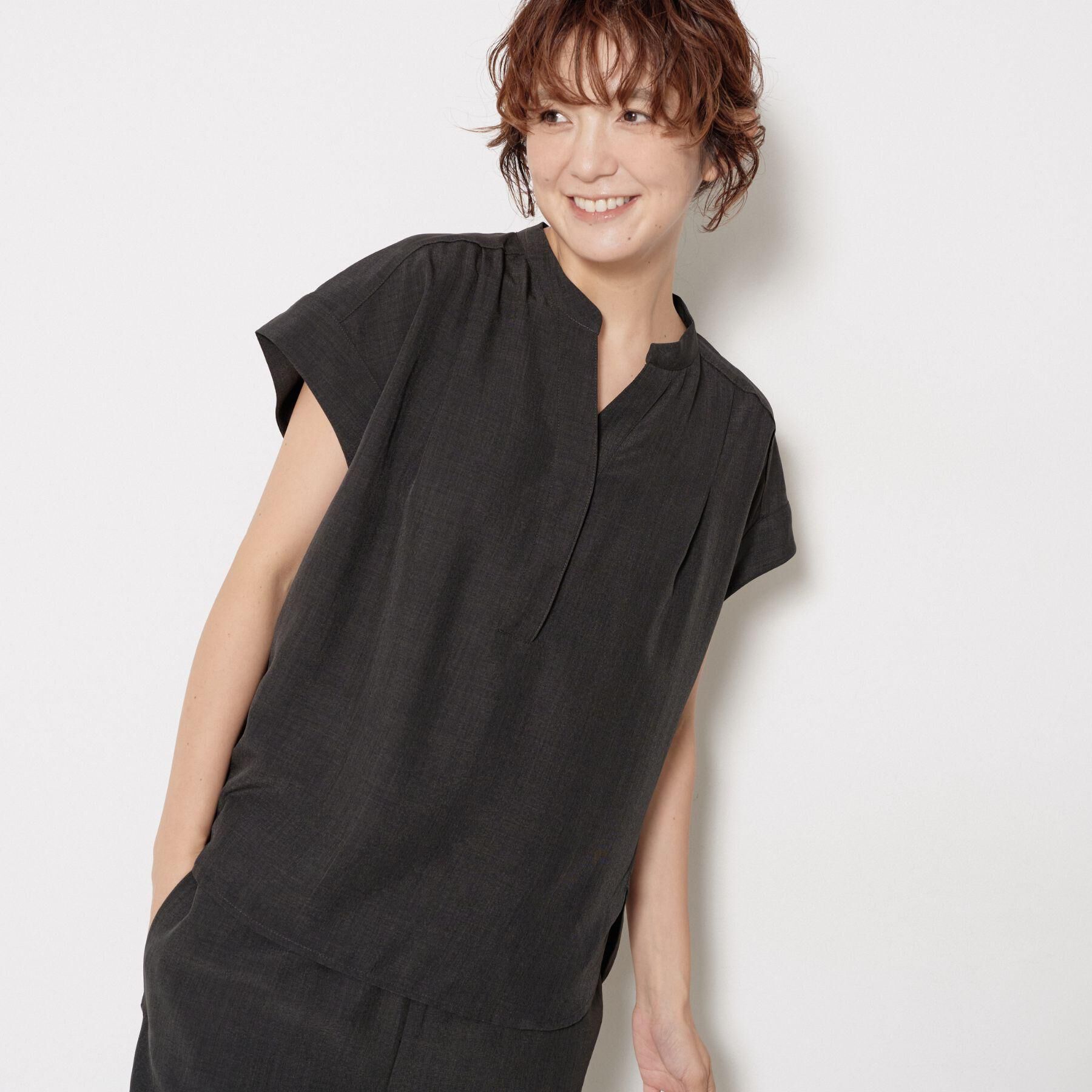 Dessin「【2点セット/ウエストゴム/洗える】スキッパ―シャツ＆ストレートパンツセット」|スーツ|