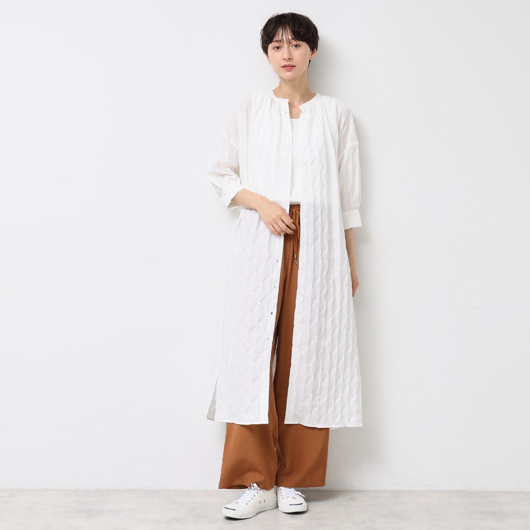 Dessin「【洗える／五分袖】ジャカードワンピース」|ワンピース|