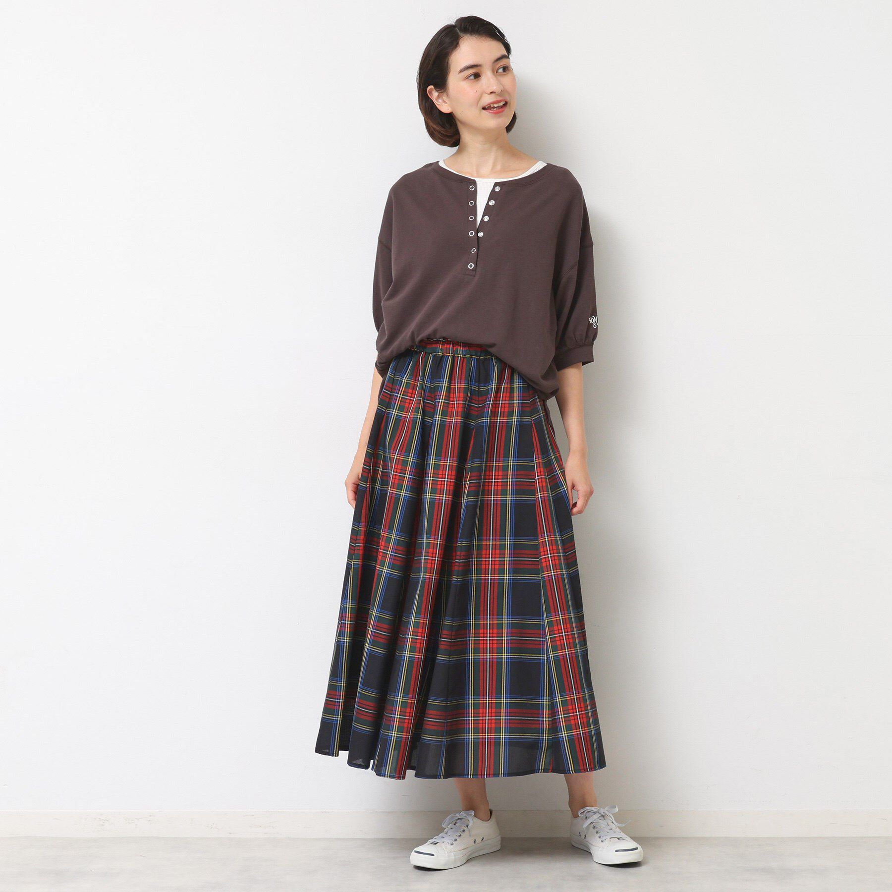 Dessin「【ウエストゴム/洗える】映えチェック柄スカート（XS~L）」|スカート|