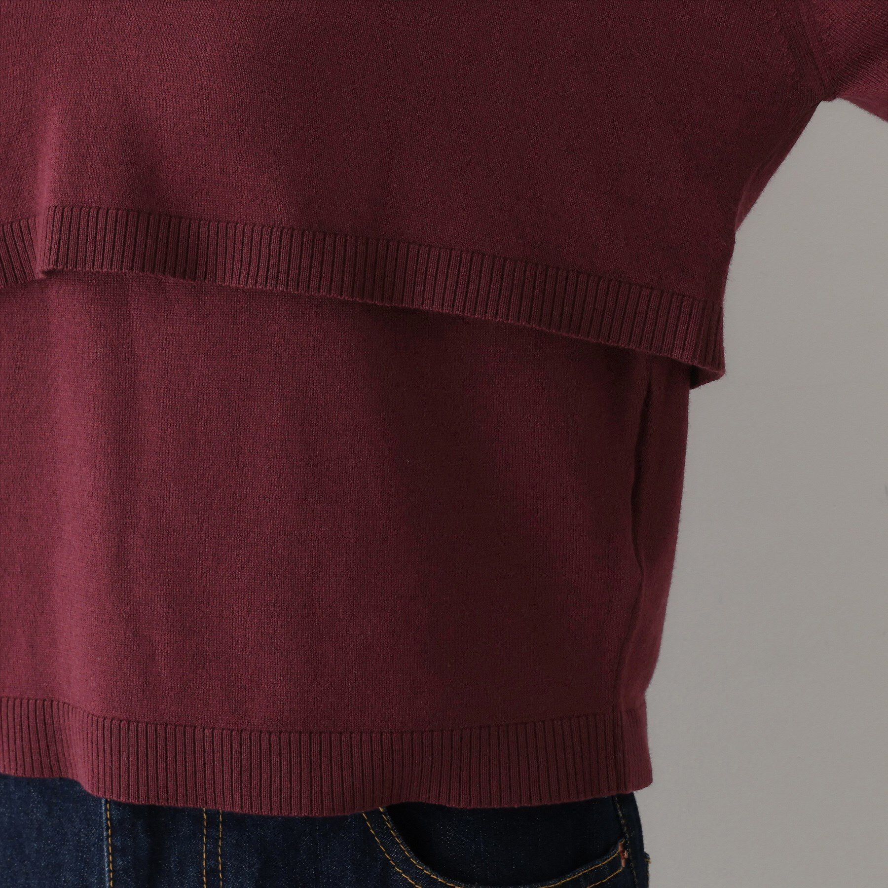 Dessin「【2点セット/3WAY/洗える】ノースリーブインナー付きVネックショート丈ニット」|ニット・セーター|