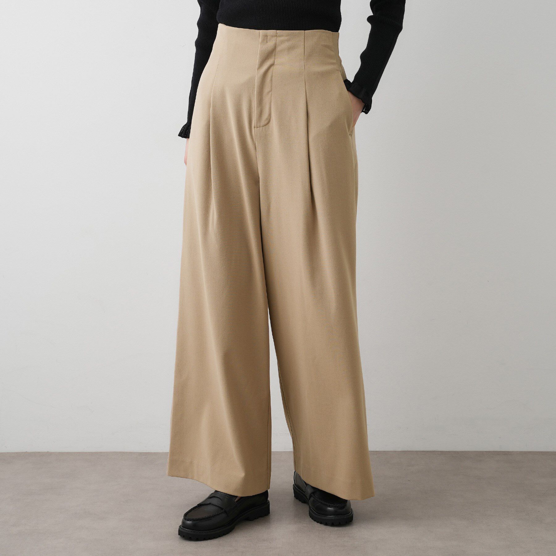 Dessin「【セットアップ可・洗える】ハイウエストタックパンツ」|その他|