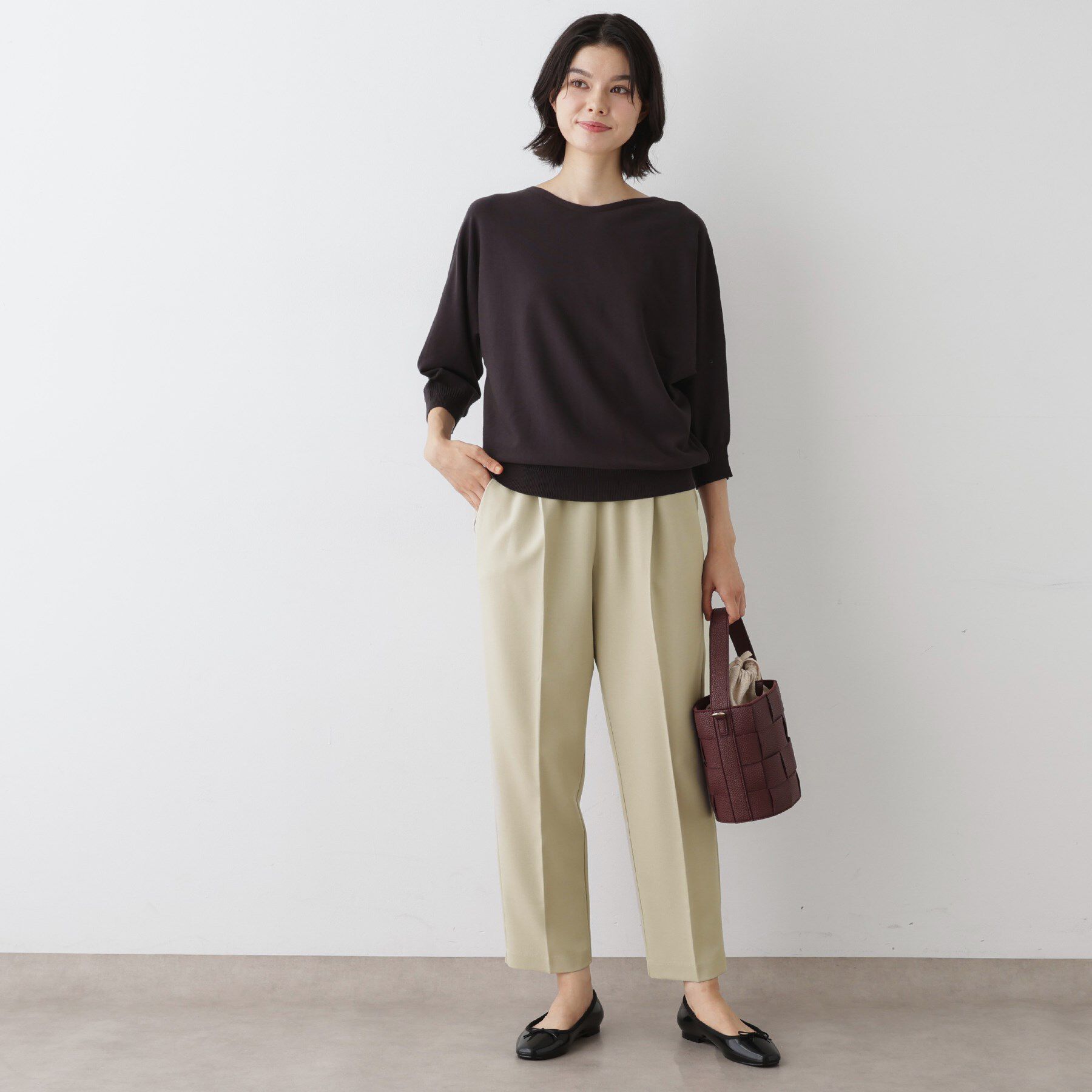 Dessin「【ウエストゴム・洗える】コンフォートテーパードパンツ」|その他|