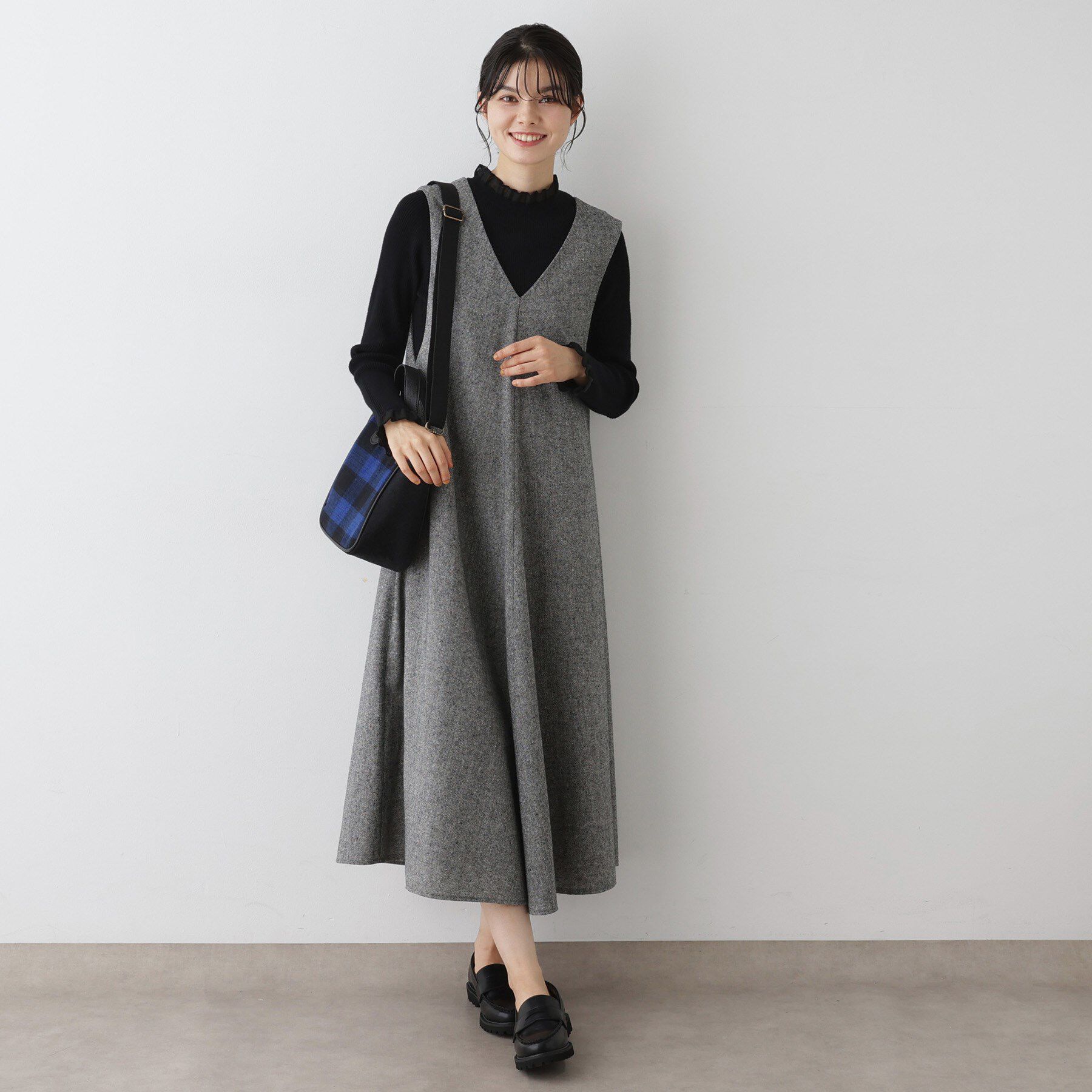 Dessin「【洗える】Vネックジャンパースカート」|ワンピース|