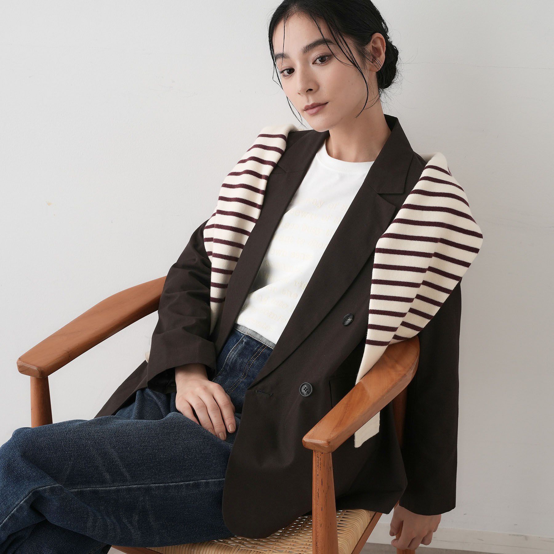Dessin「【洗える】ダブルブレストジャケット」|テーラードジャケット|ブラウン(044)