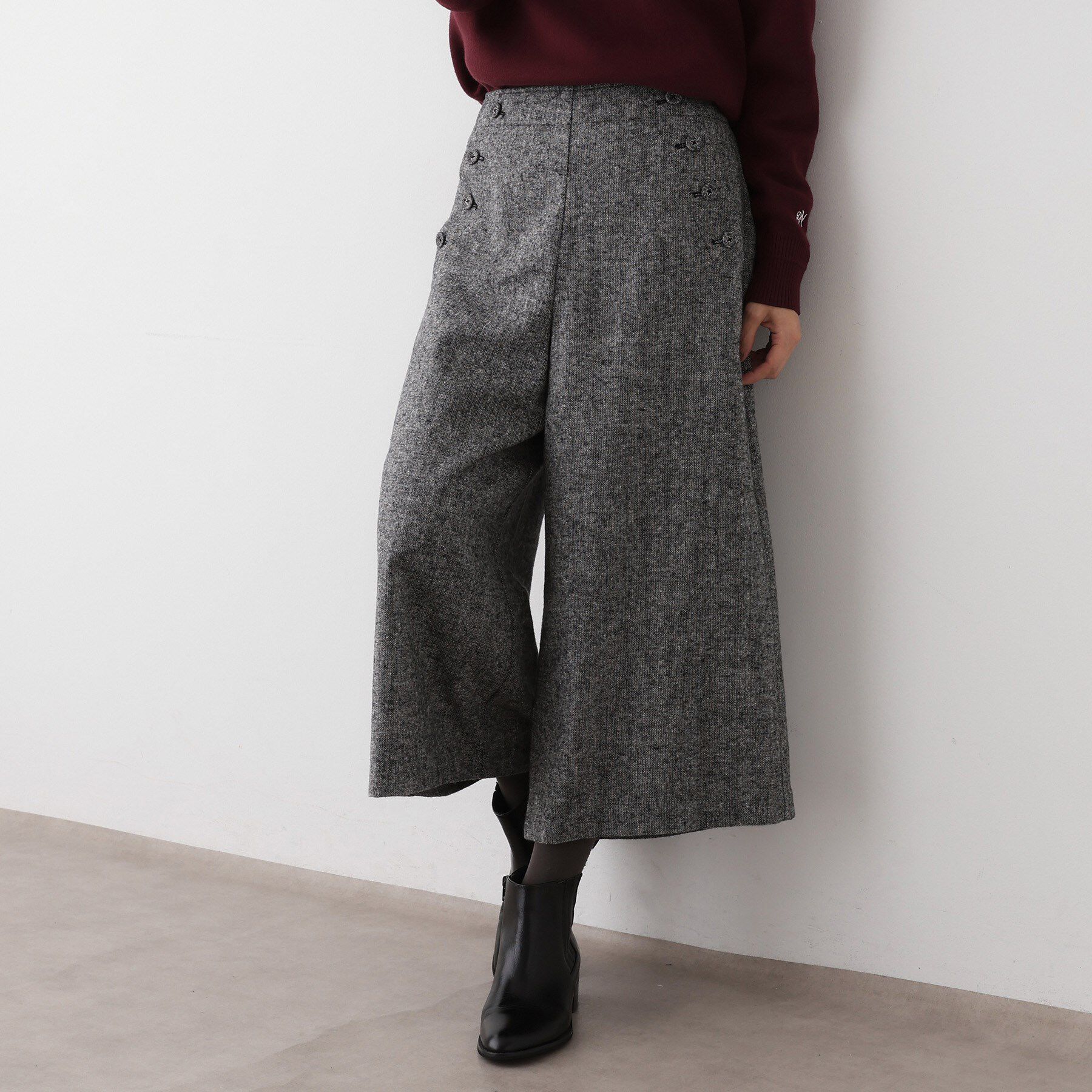 Dessin「【洗える/後ろゴム】ツイードマリンクロップド丈パンツ」|その他|