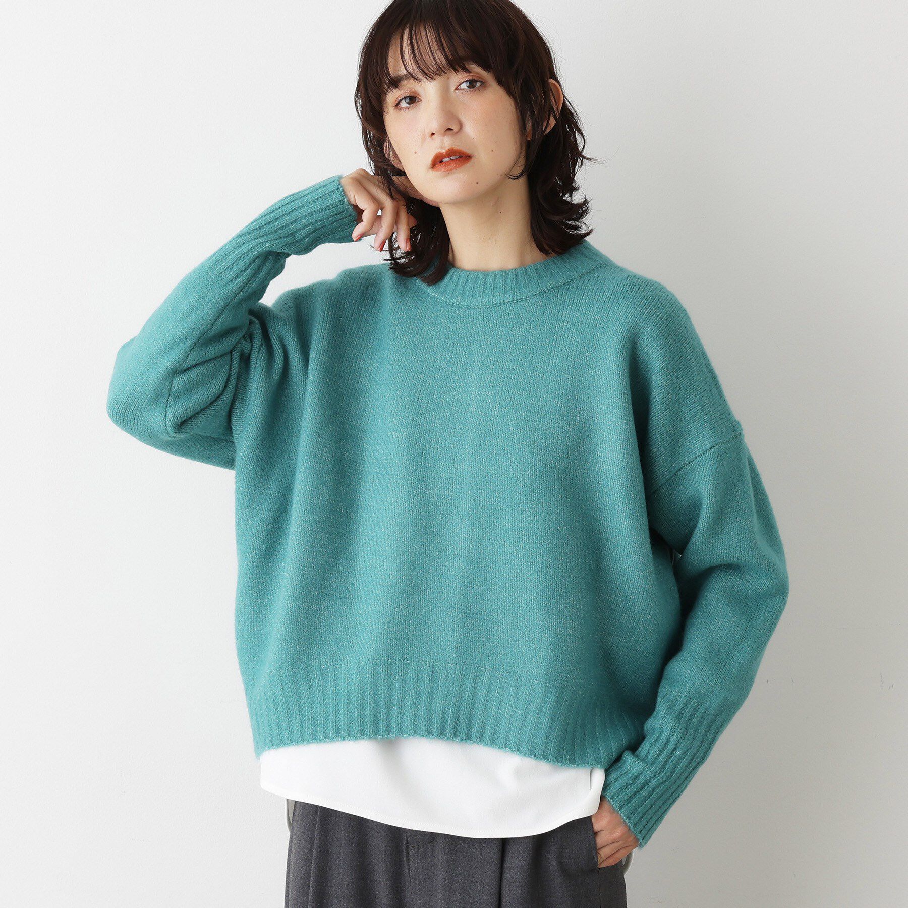 Dessin「【洗える】クルーネックワイドニット」|ニット・セーター|