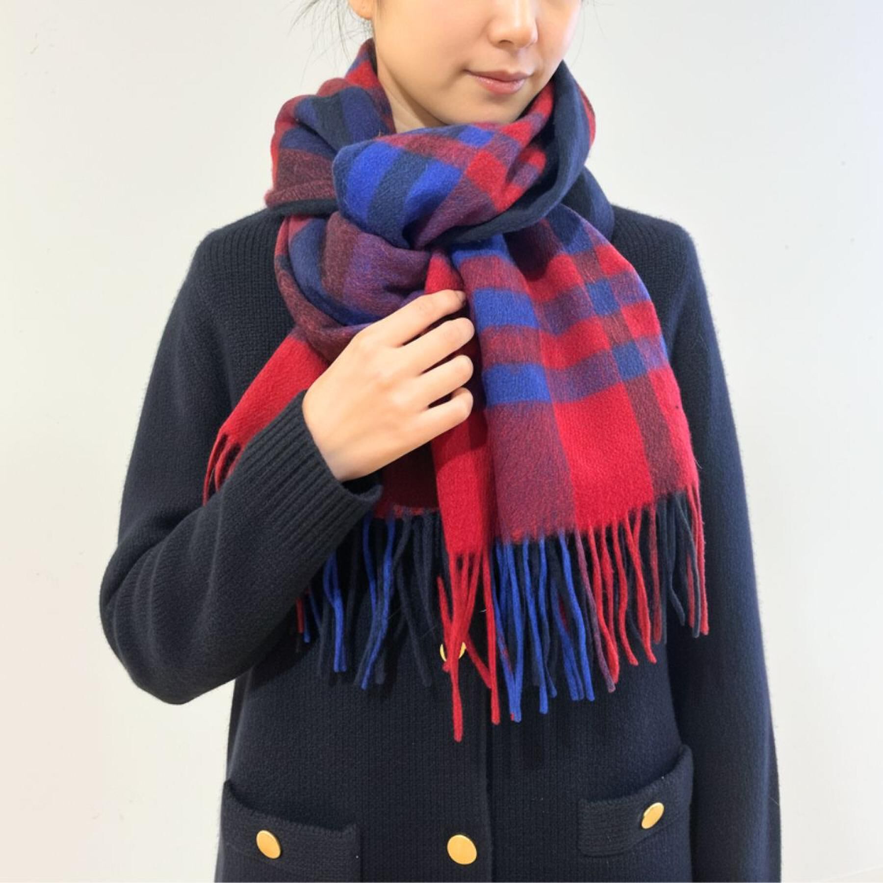 Dessin「バイカラーチェックストール」|ストール|