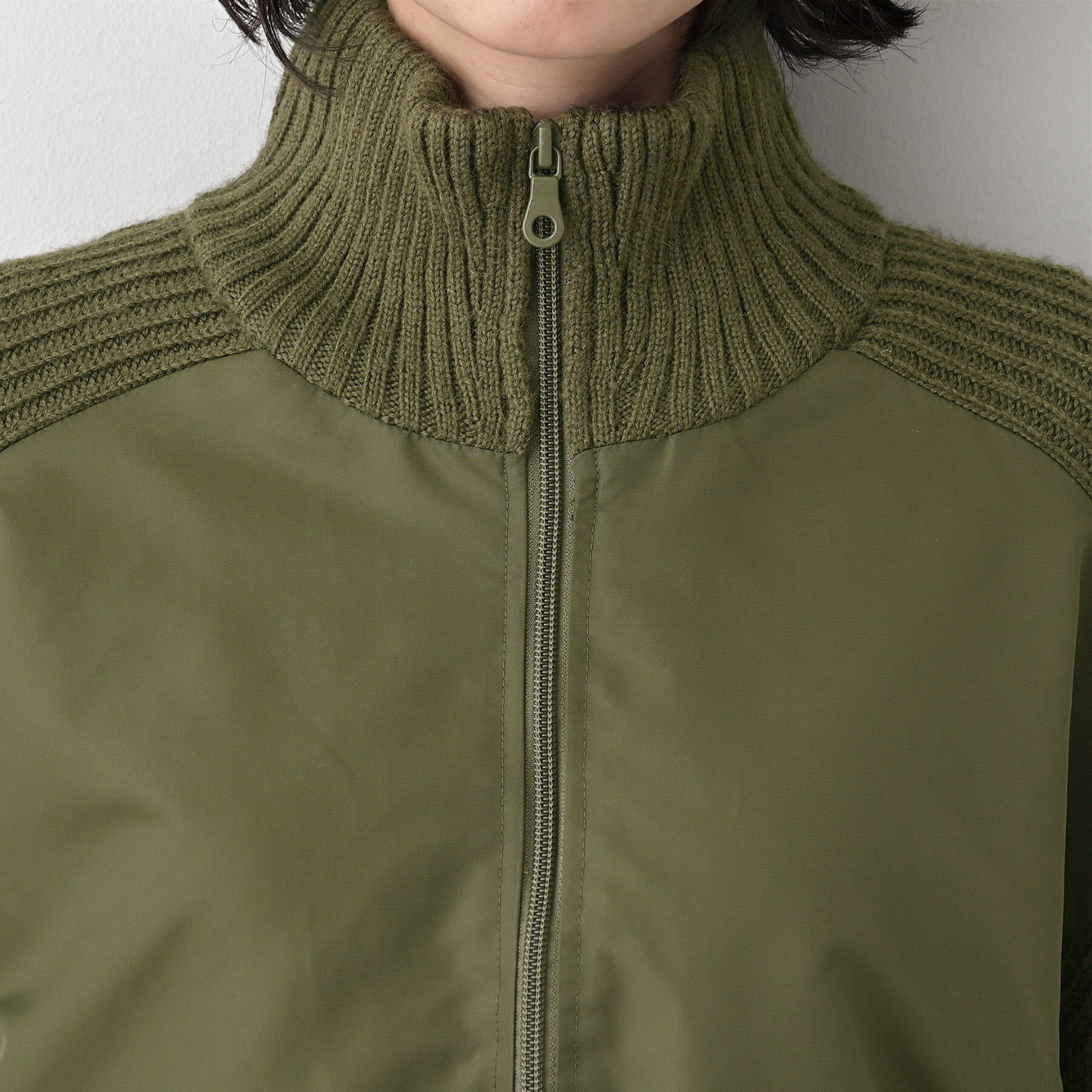 Dessin「【洗える】異素材ミックスジップブルゾン」|ブルゾン・スタジャン|