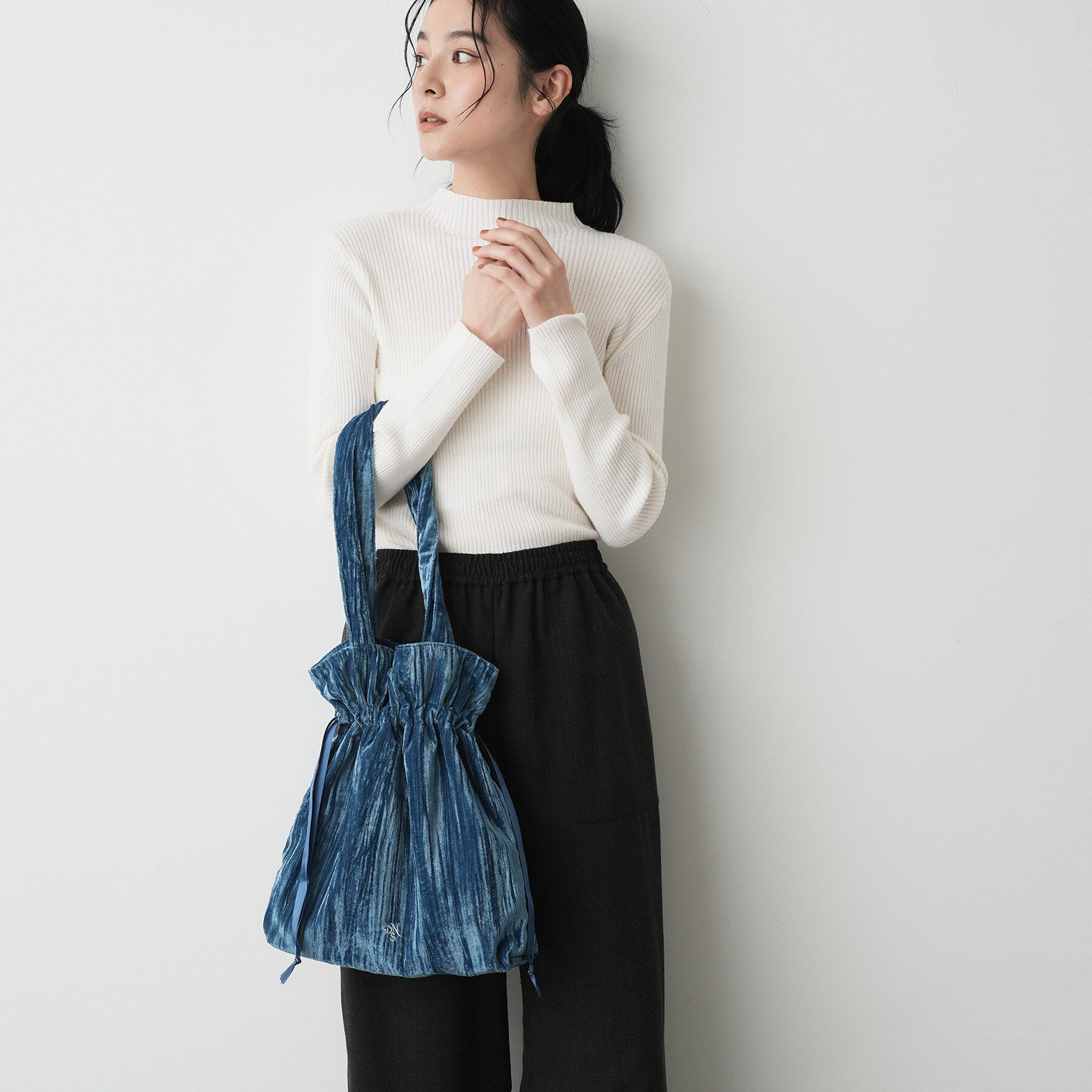 Dessin「2WAYベロアトートバッグ」|トートバッグ|ブルー(091)