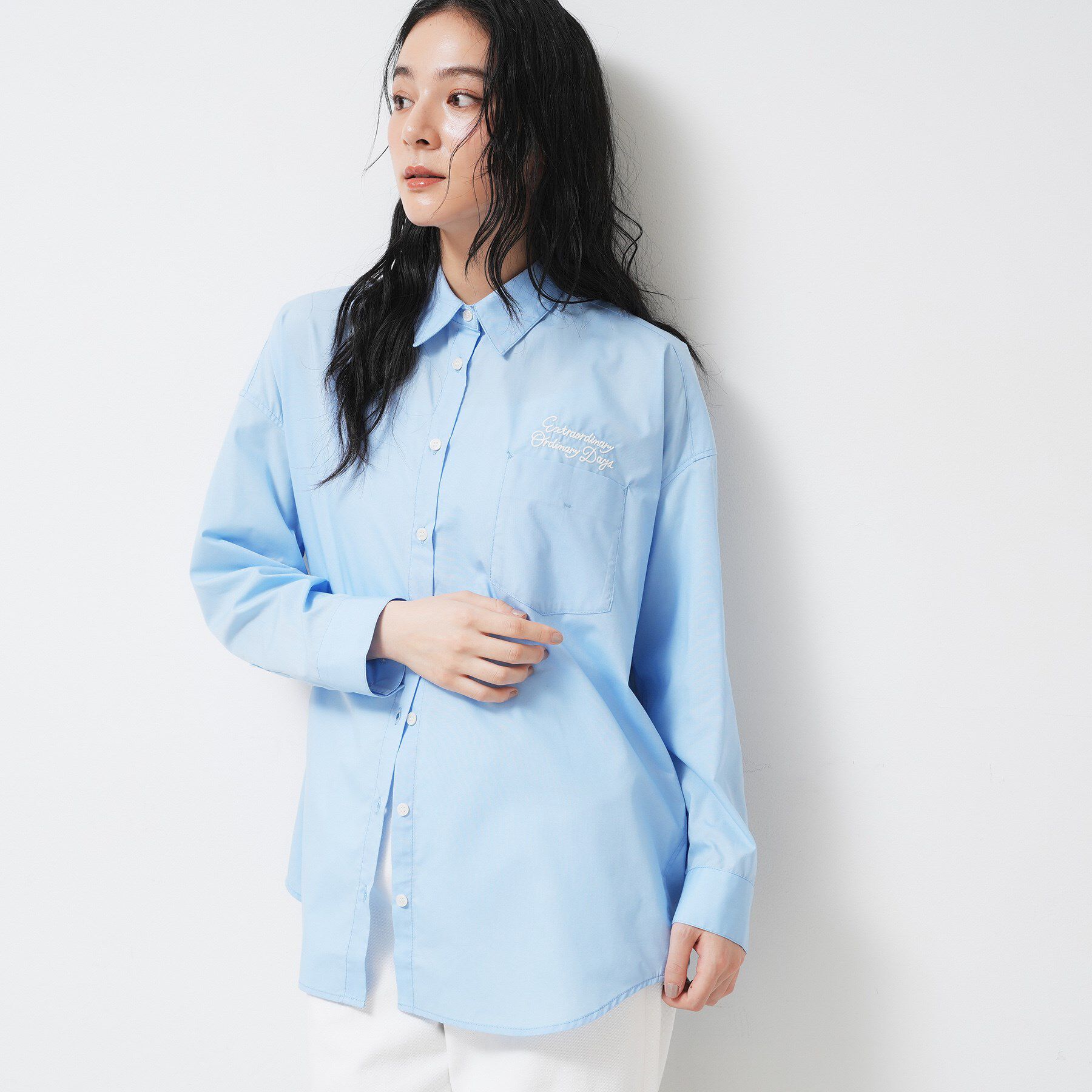 Dessin「【洗える】刺繍ロゴ入りオーバーシャツ」|シャツ・ブラウス|