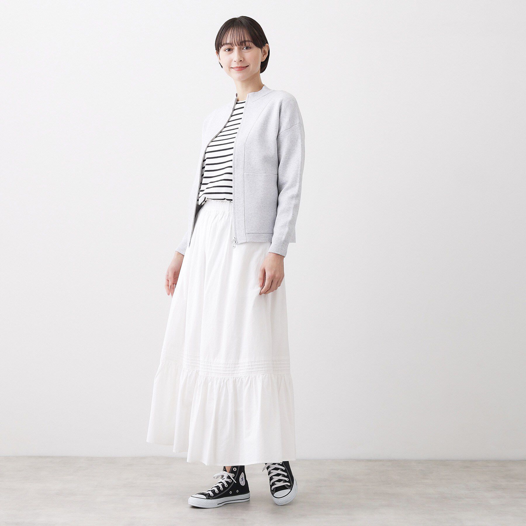 Dessin「【洗える】ジップニットカーディガン」|カーディガン|