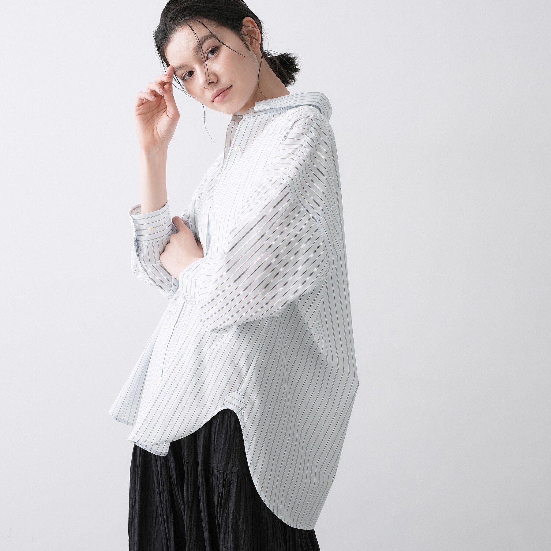 Dessin「【洗える】バックボタンオーバーシャツ」|シャツ・ブラウス|