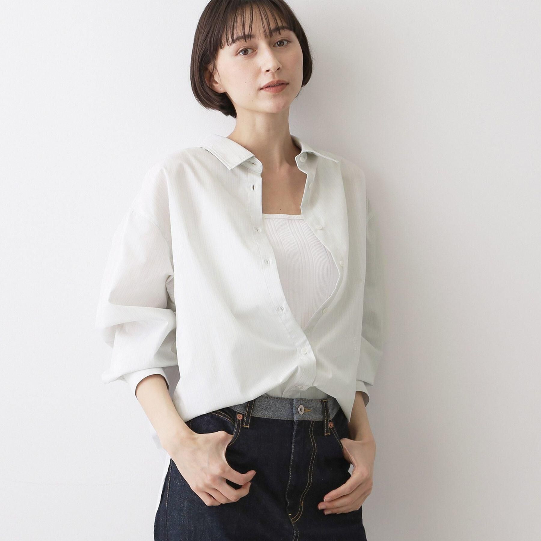 Dessin「【洗える】高密度ベーシックシャツ」|シャツ・ブラウス|ライトグレー(310