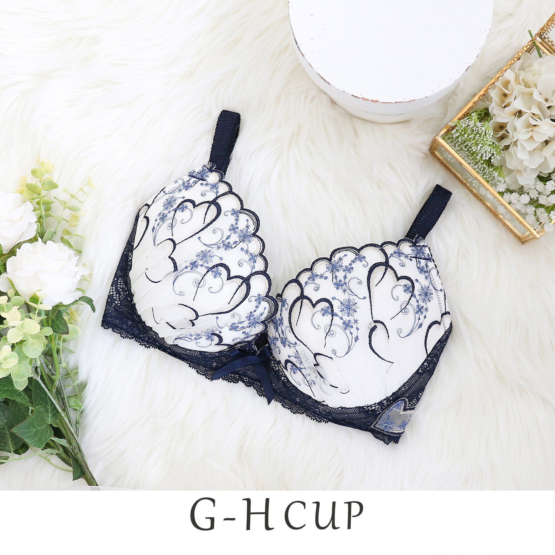 Risa Magli「ブランディーヌ ブラジャー」|インナー|ネイビー(094)